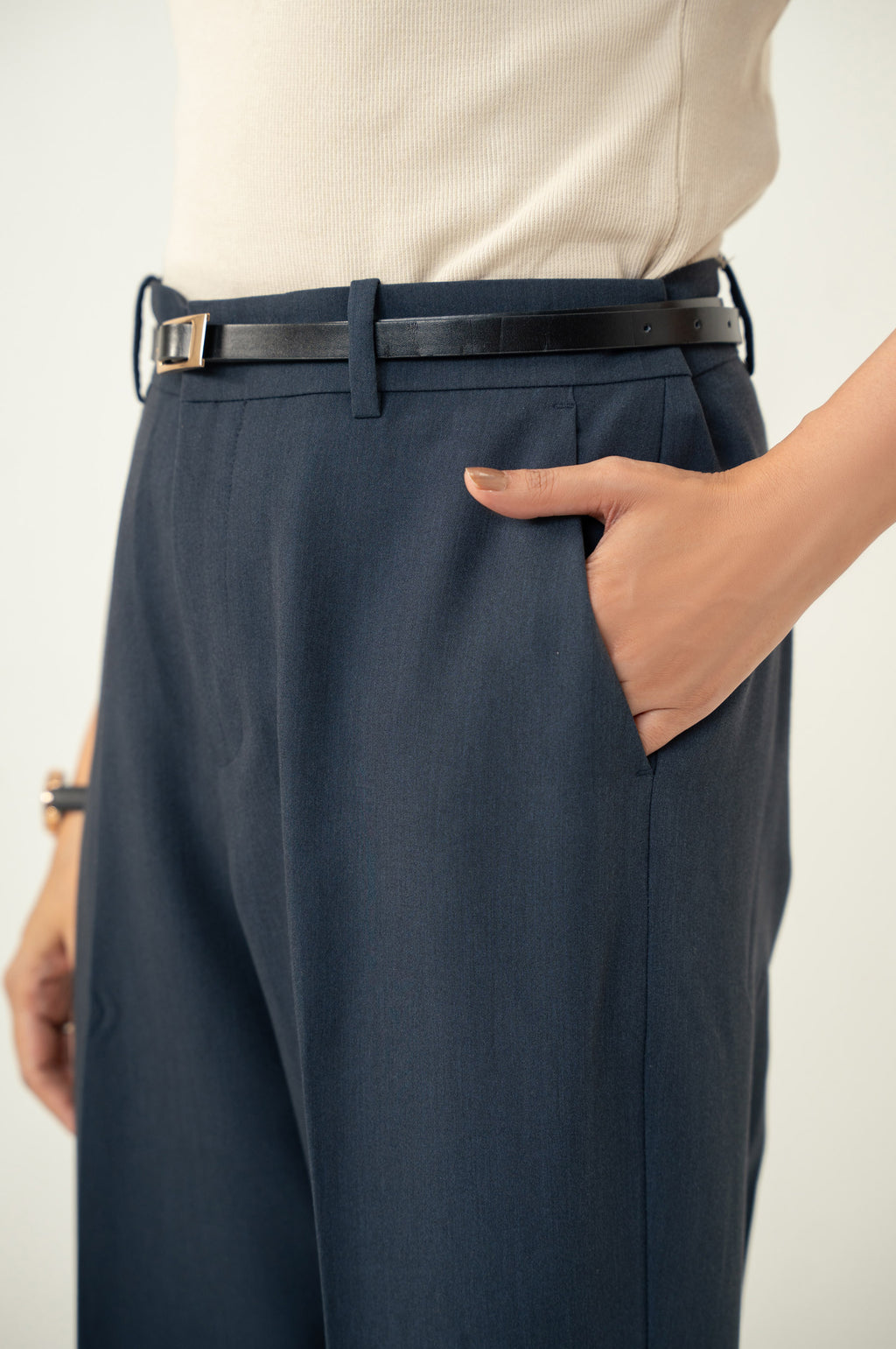 Narrow Leg Formal Pants - Dark Grey