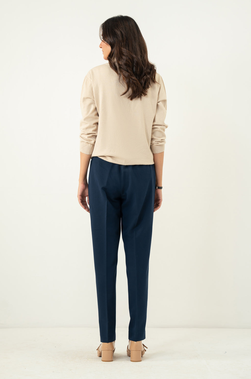 Narrow Leg Formal Pants - Navy