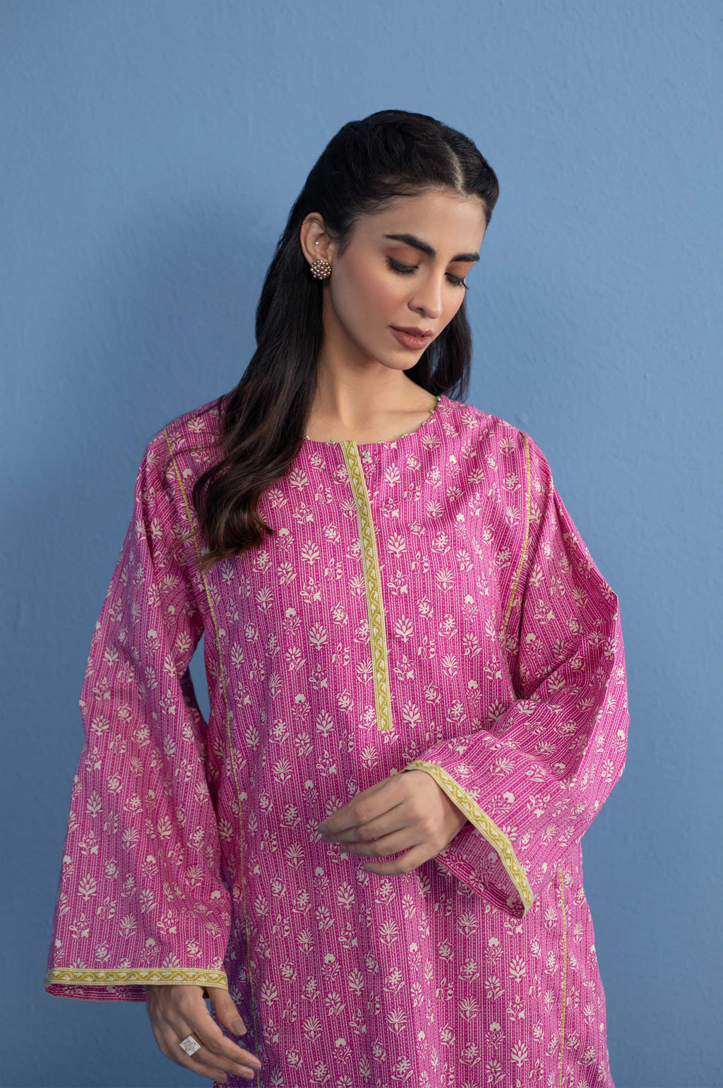 Stitched 1 Piece Printed Khaddar Shirt