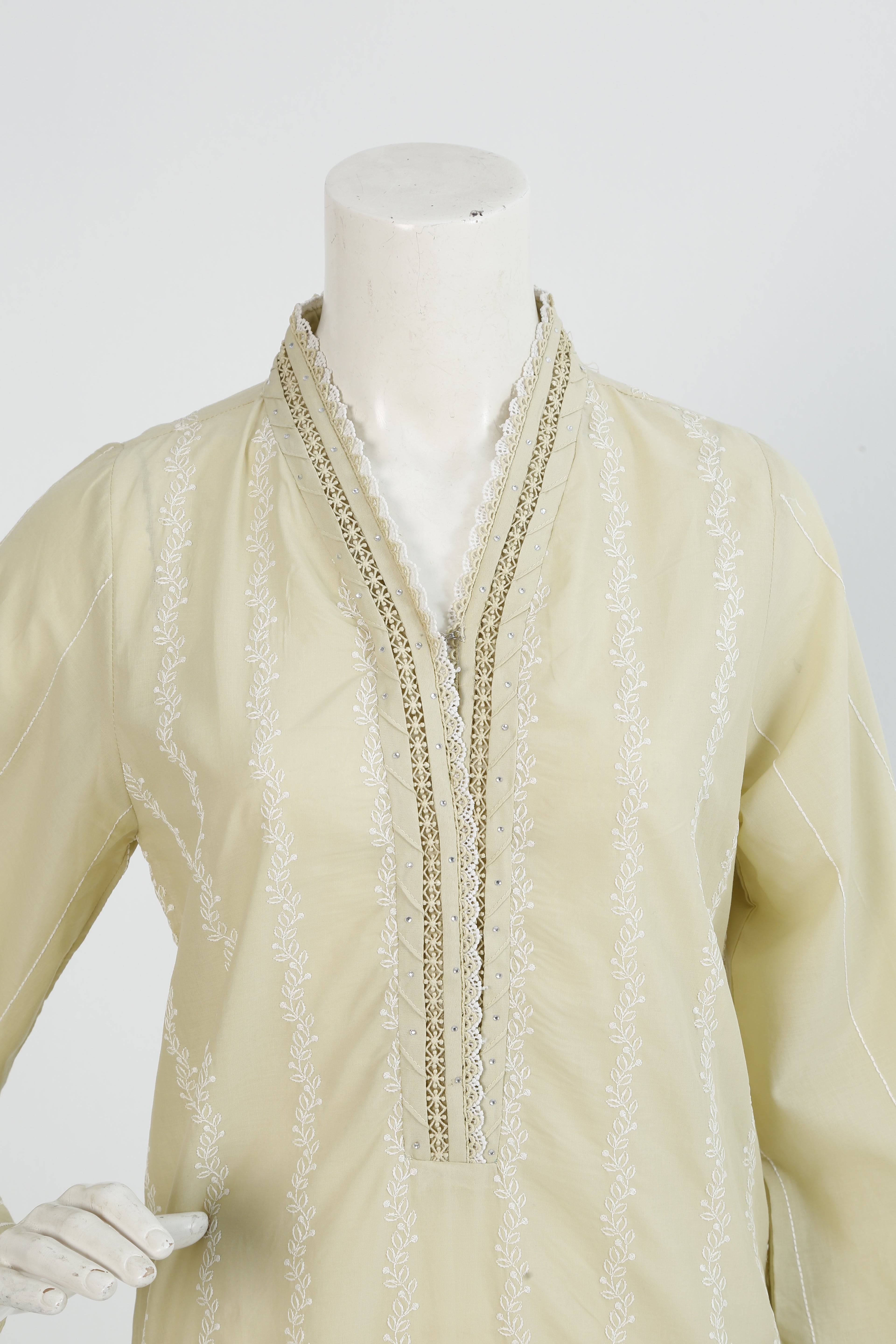 EMBROIDERED CHIKANKARI STITCHED SHIRT