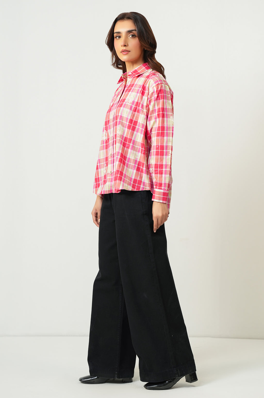 Stitched 1 Piece Embroidered Yarn Dyed Top