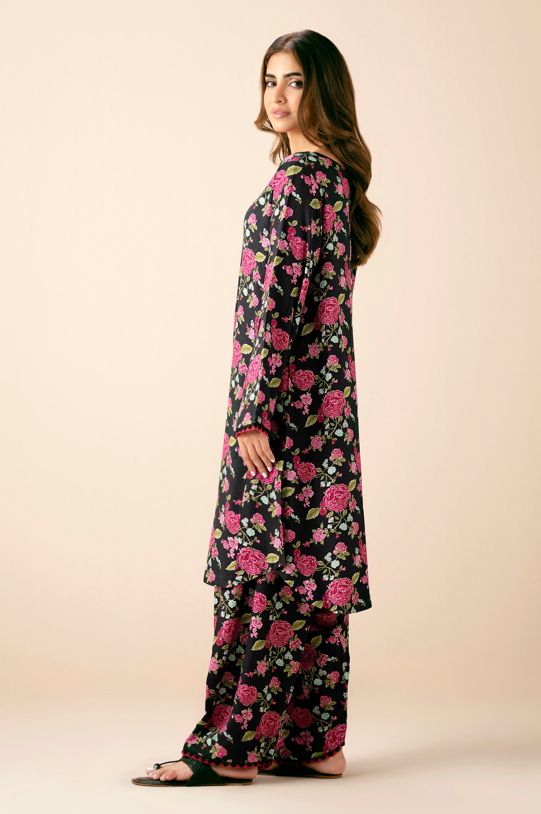 STITCHED PRINTED SHIRT BOTTOM