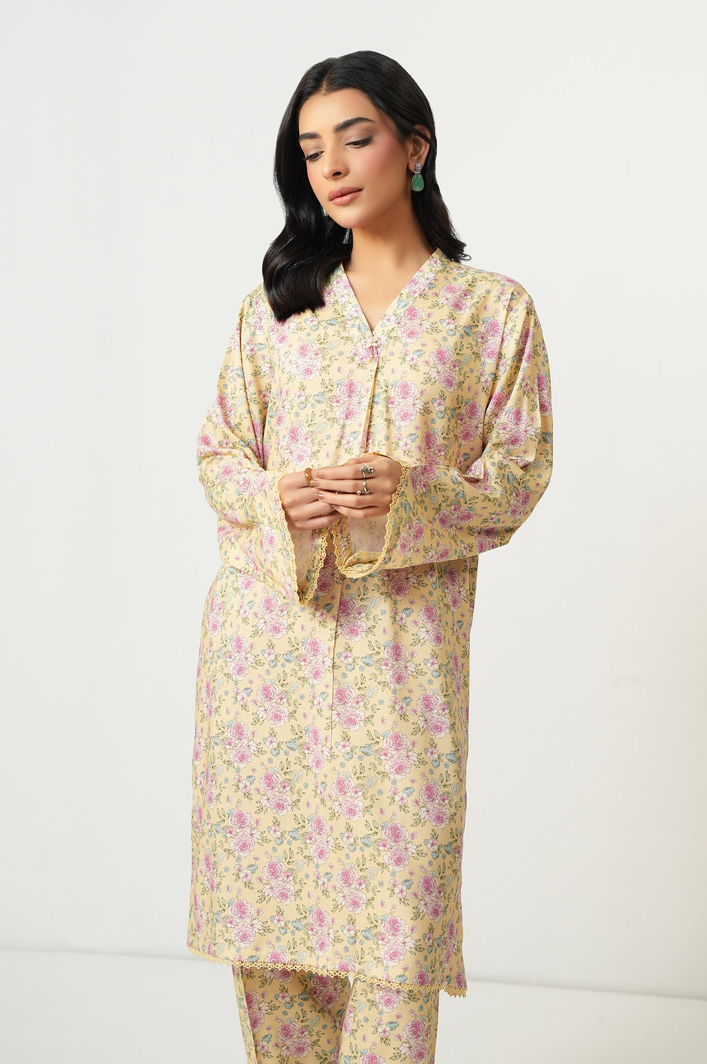 Stitched 2 Piece Printed Cotton Viscose Karandi Suit