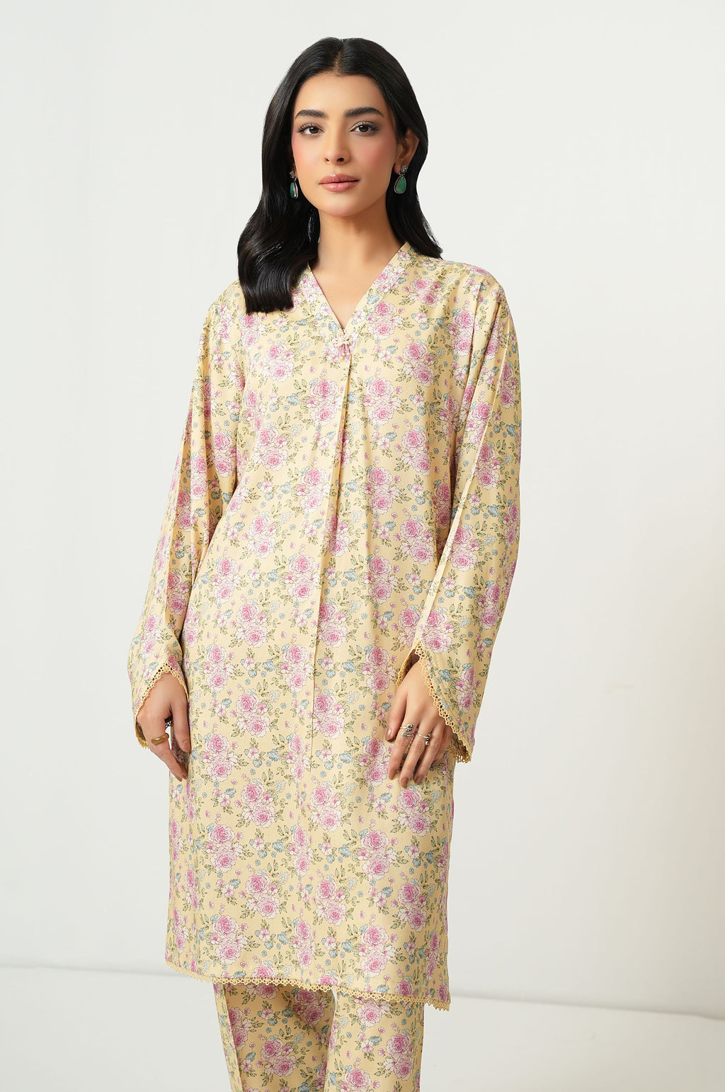 Stitched 2 Piece Printed Cotton Viscose Karandi Suit