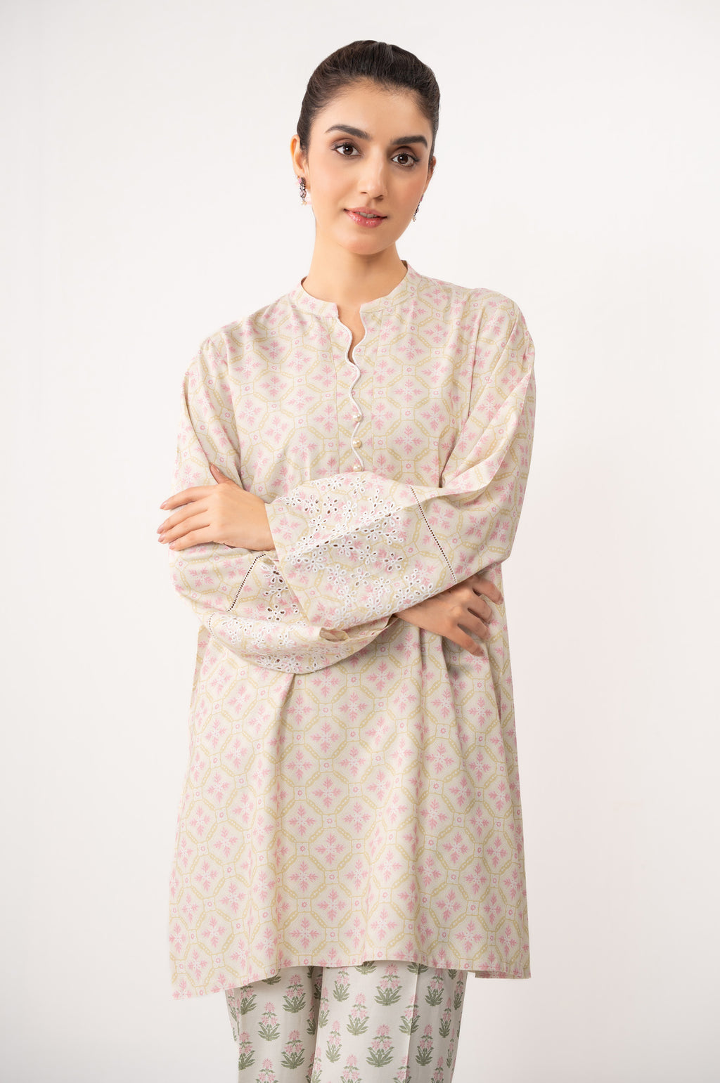 Stitched 2 Piece Printed Cotton Viscose Karandi Suit