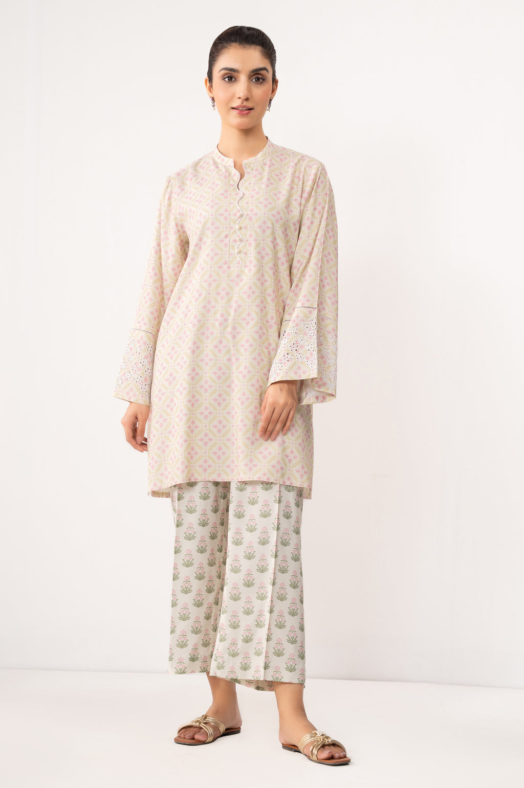 Stitched 2 Piece Printed Cotton Viscose Karandi Suit