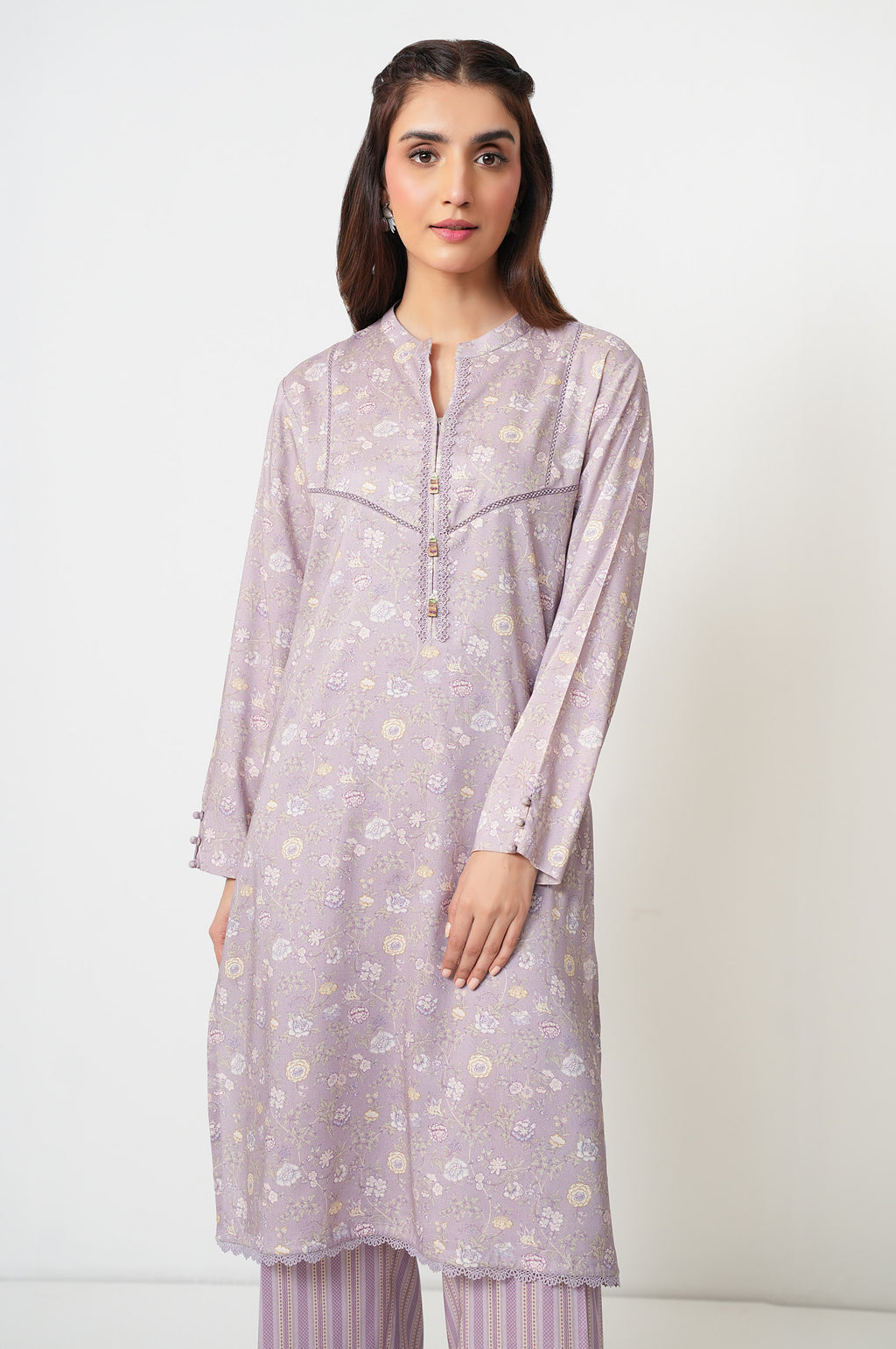 Stitched 2 Piece Printed Cotton Linen Viscose Suit