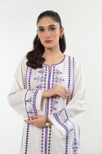 Stitched 2 Piece Embroidered Cotton Linen Viscose Suit