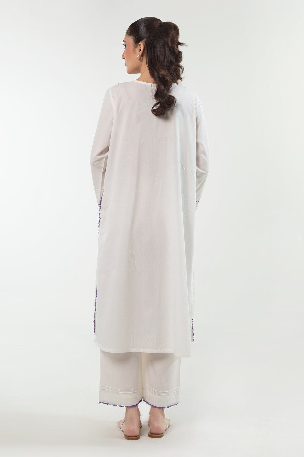 Stitched 2 Piece Embroidered Cotton Linen Viscose Suit