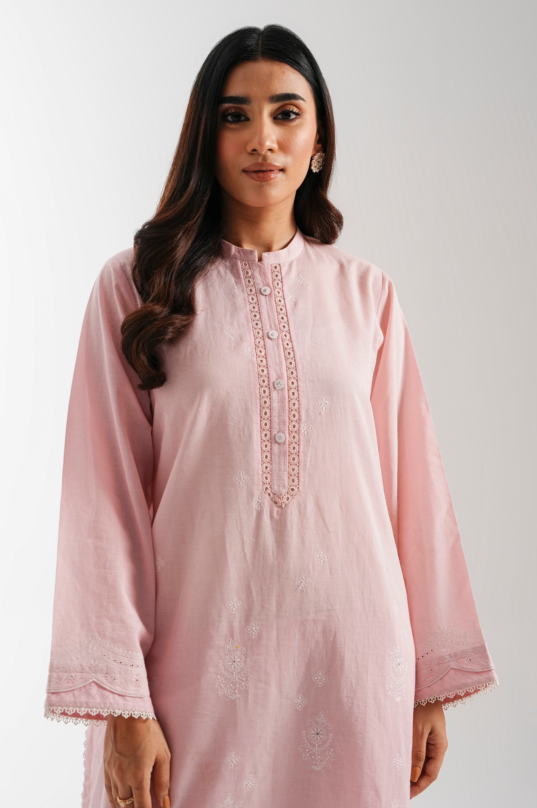 STITCHED CHIKANKARI SHIRT BOTTOM