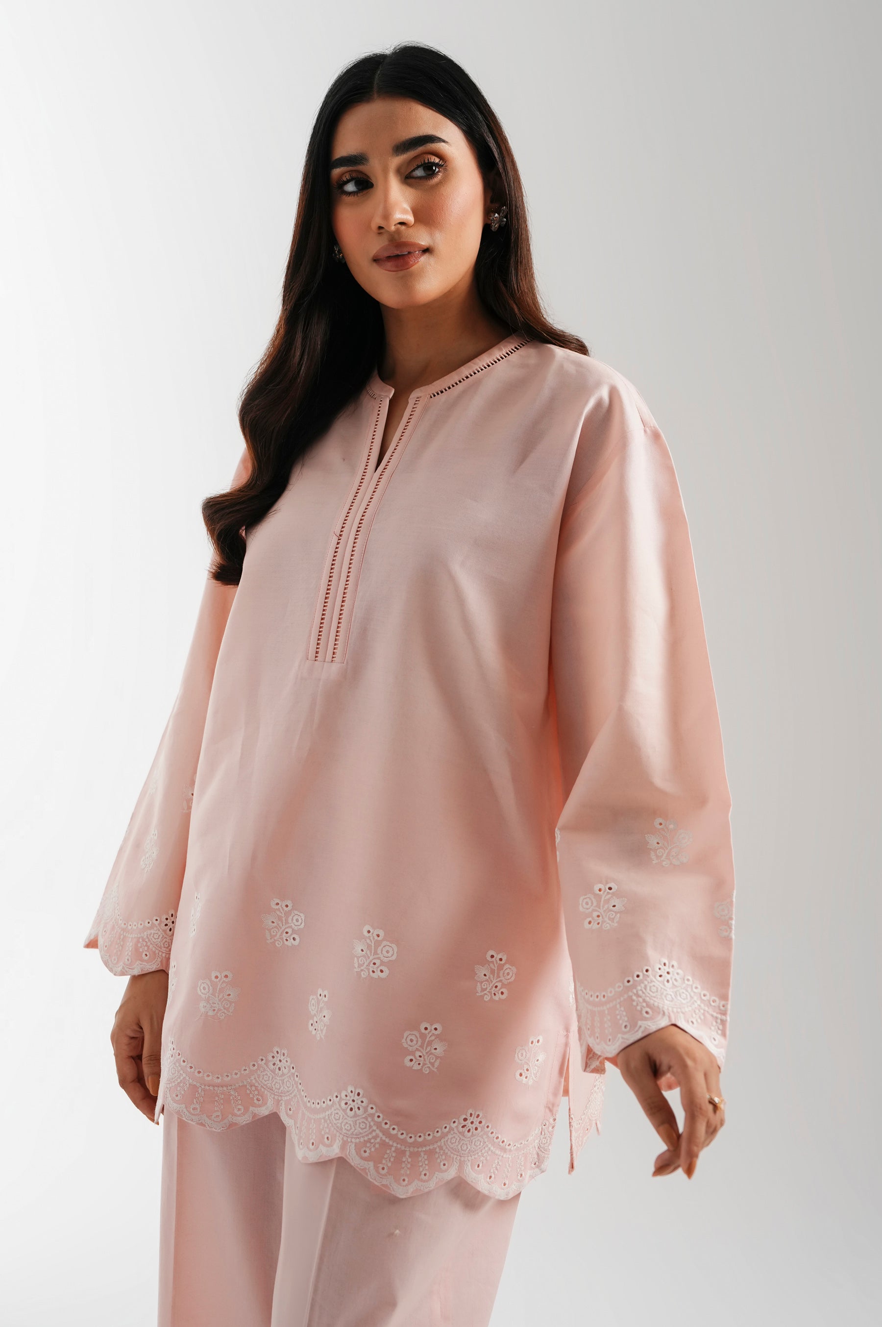 STITCHED CHIKANKARI SHIRT BOTTOM