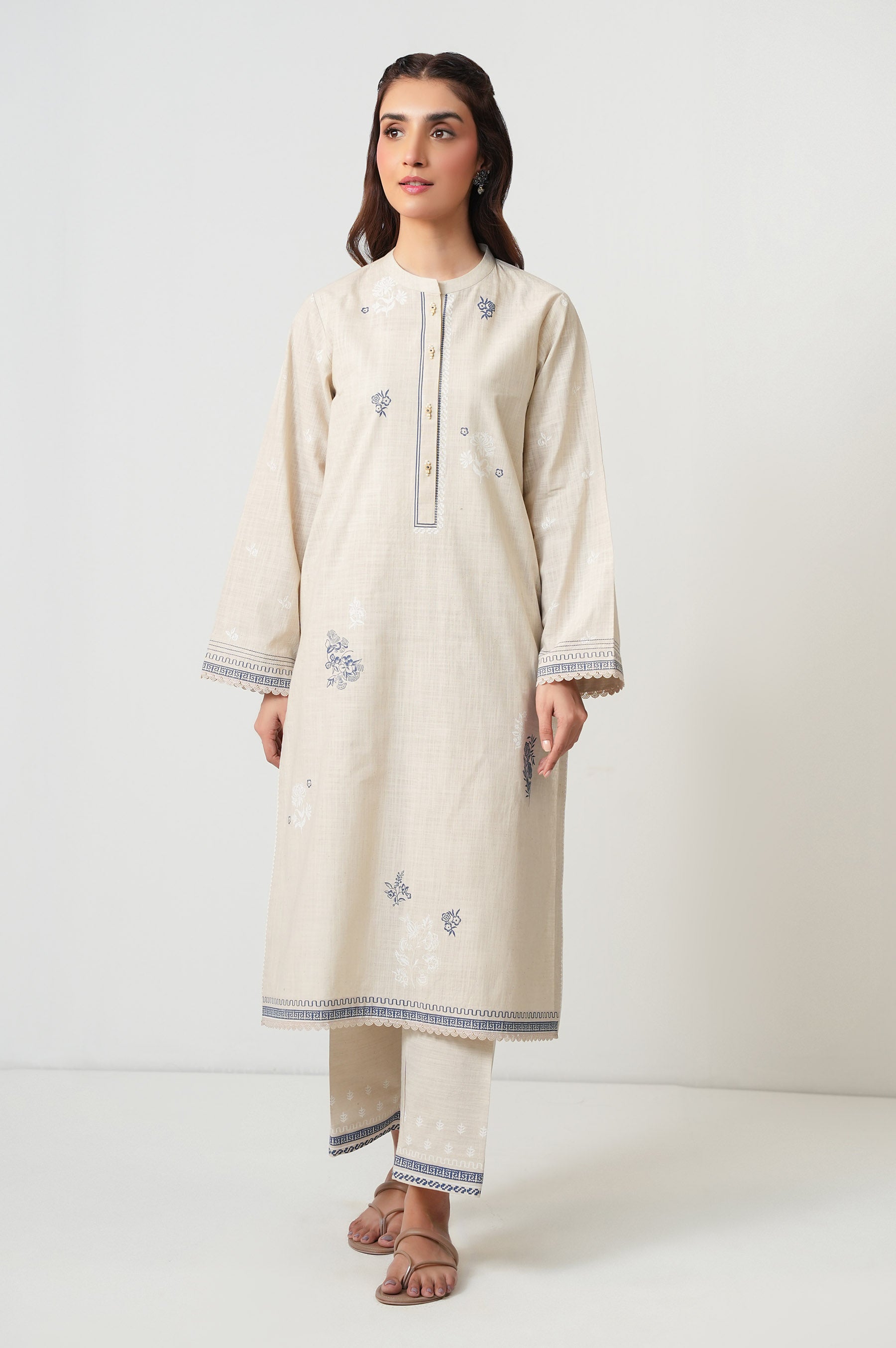 STITCHED PRINTED SHIRT BOTTOM