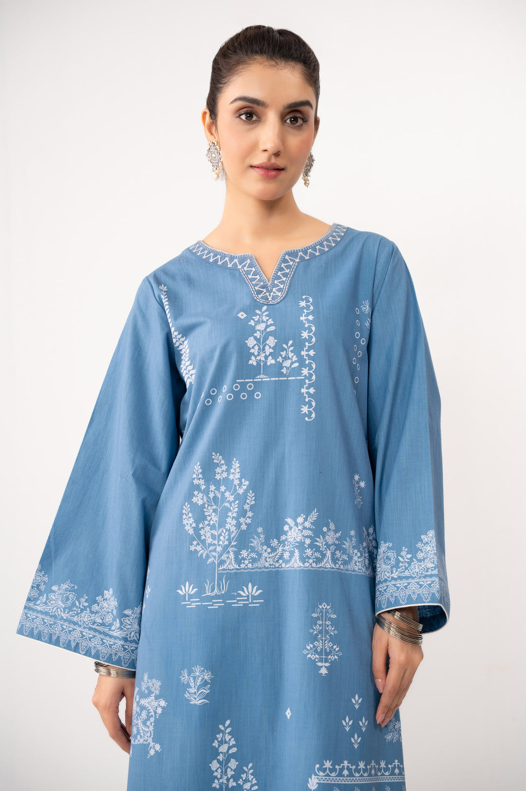 Stitched 2 Piece Paste Printed Both Side Slub Suit