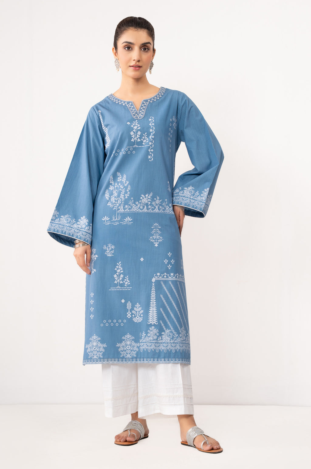 Stitched 2 Piece Paste Printed Both Side Slub Suit