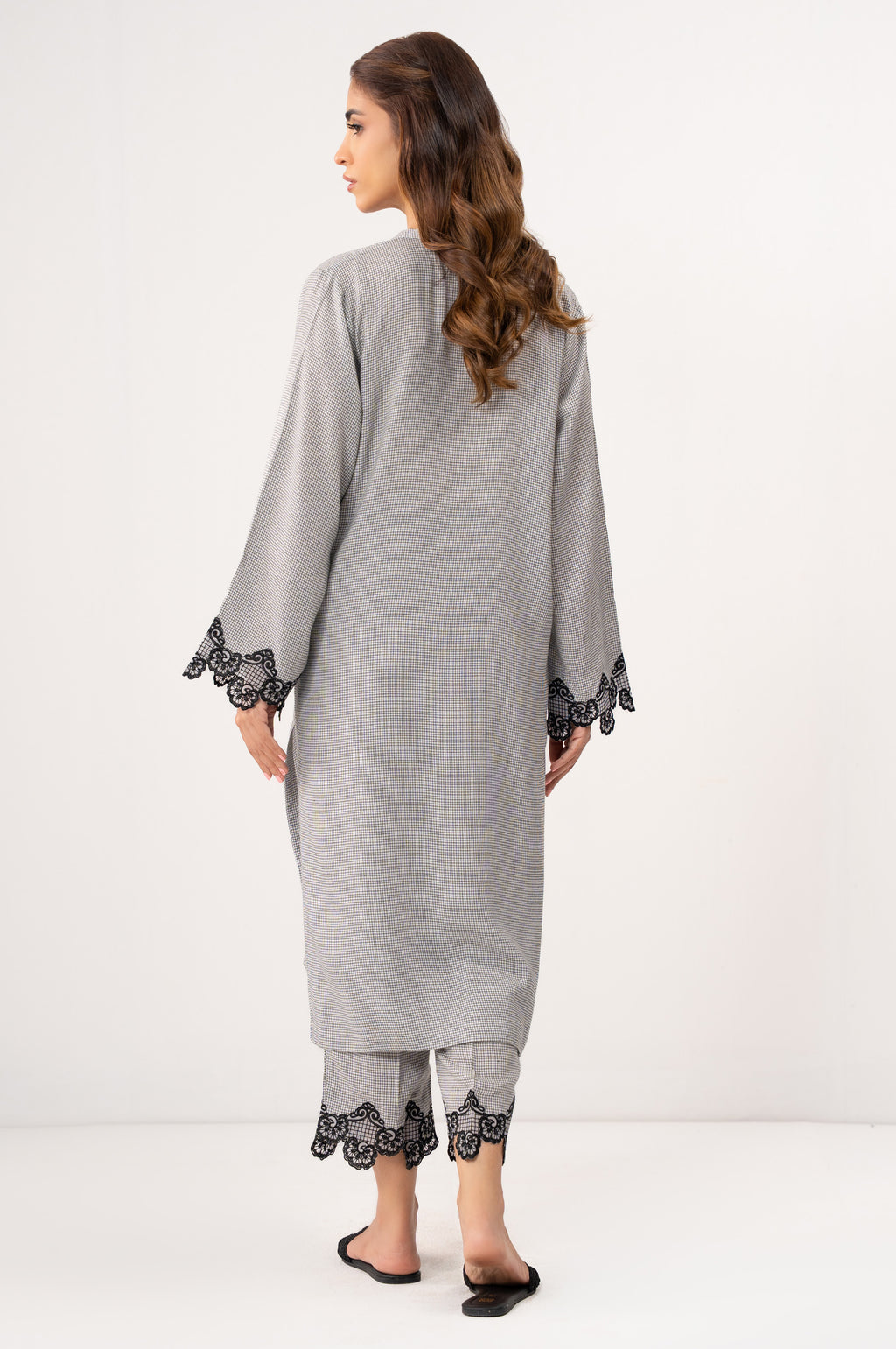 Stitched 2 Piece Embroidered Yarn Dyed Suit