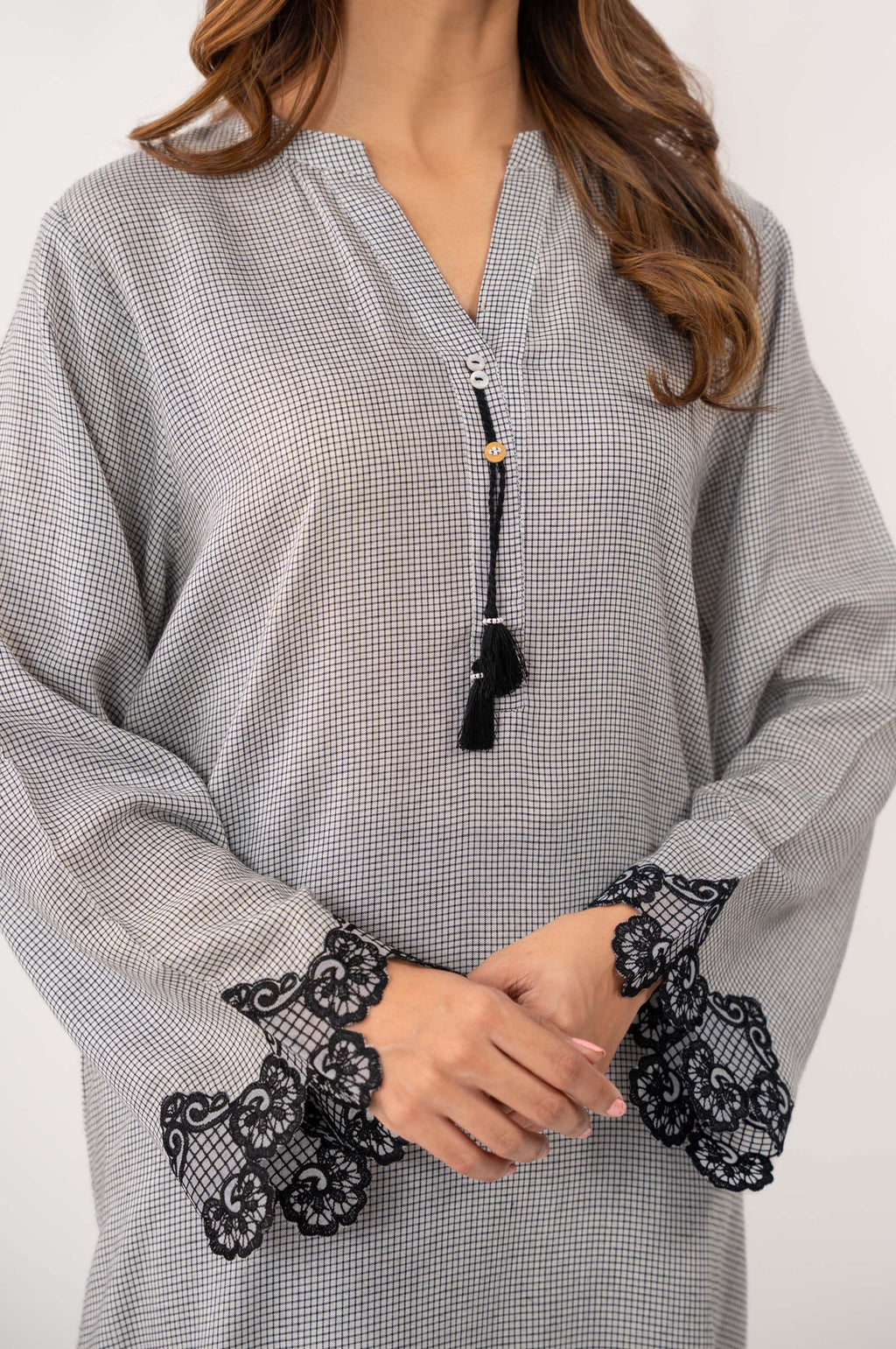 Stitched 2 Piece Embroidered Yarn Dyed Suit