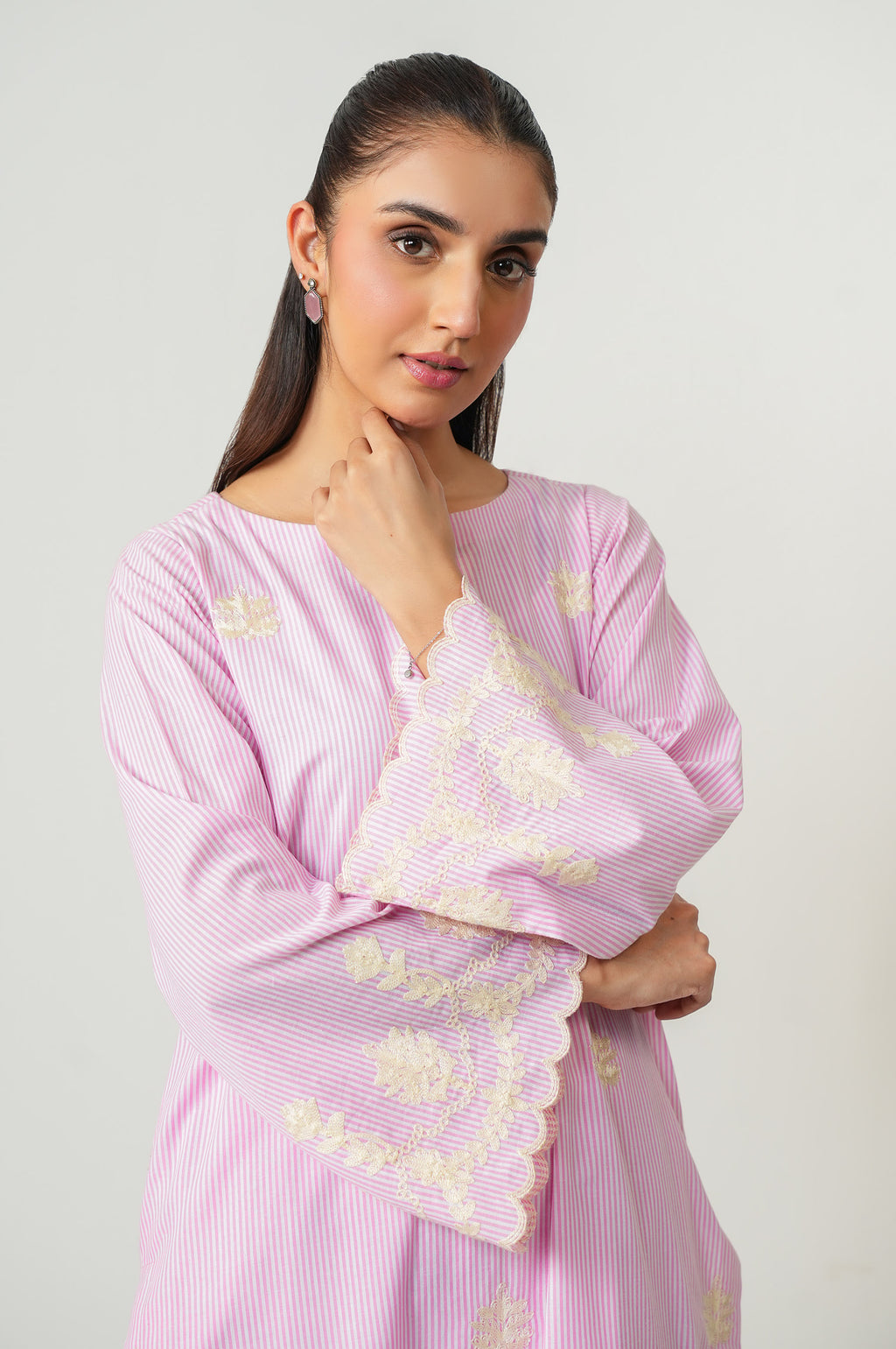 Stitched 2 Piece Embroidered Yarn Dyed Suit
