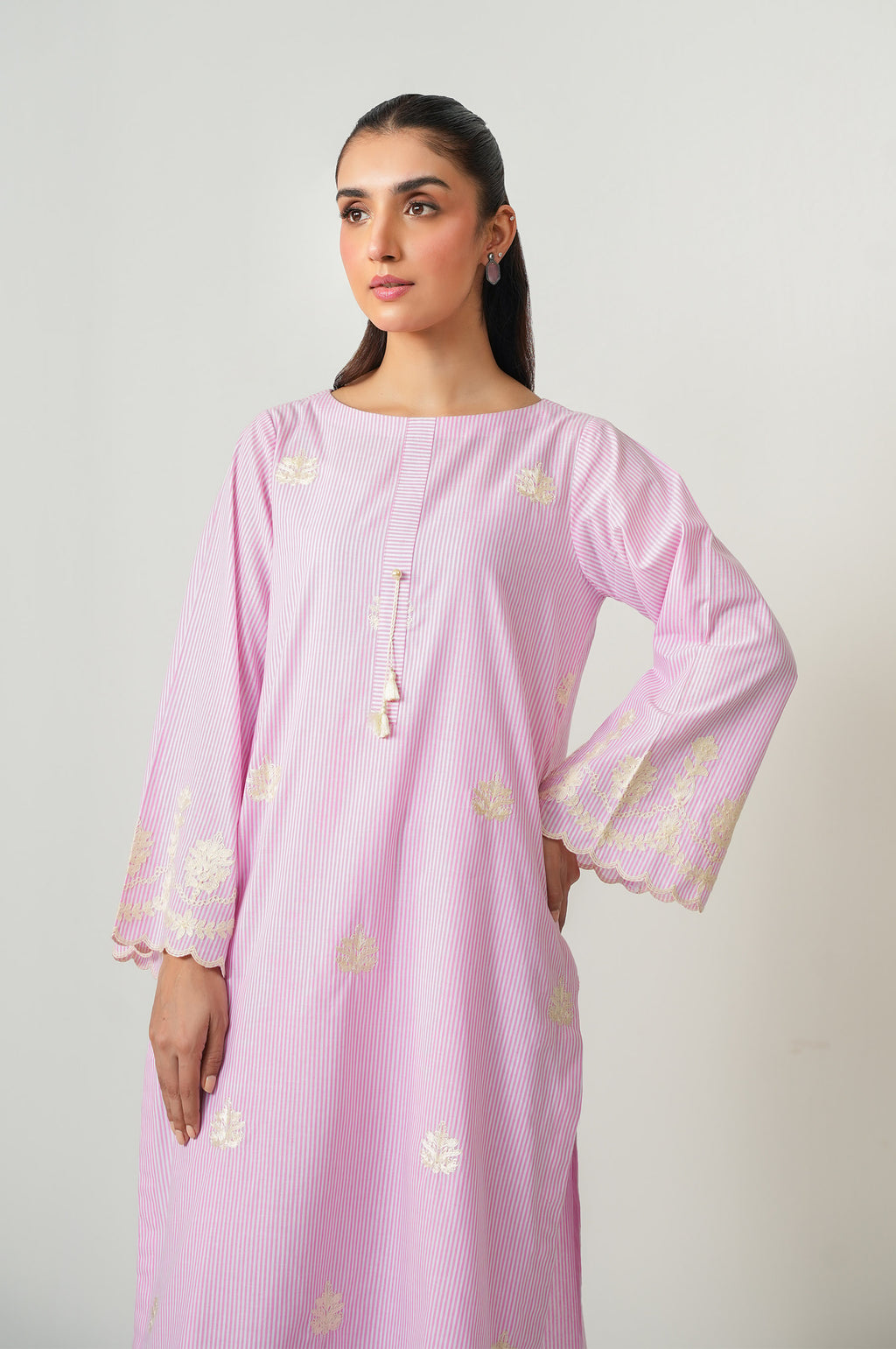 Stitched 2 Piece Embroidered Yarn Dyed Suit