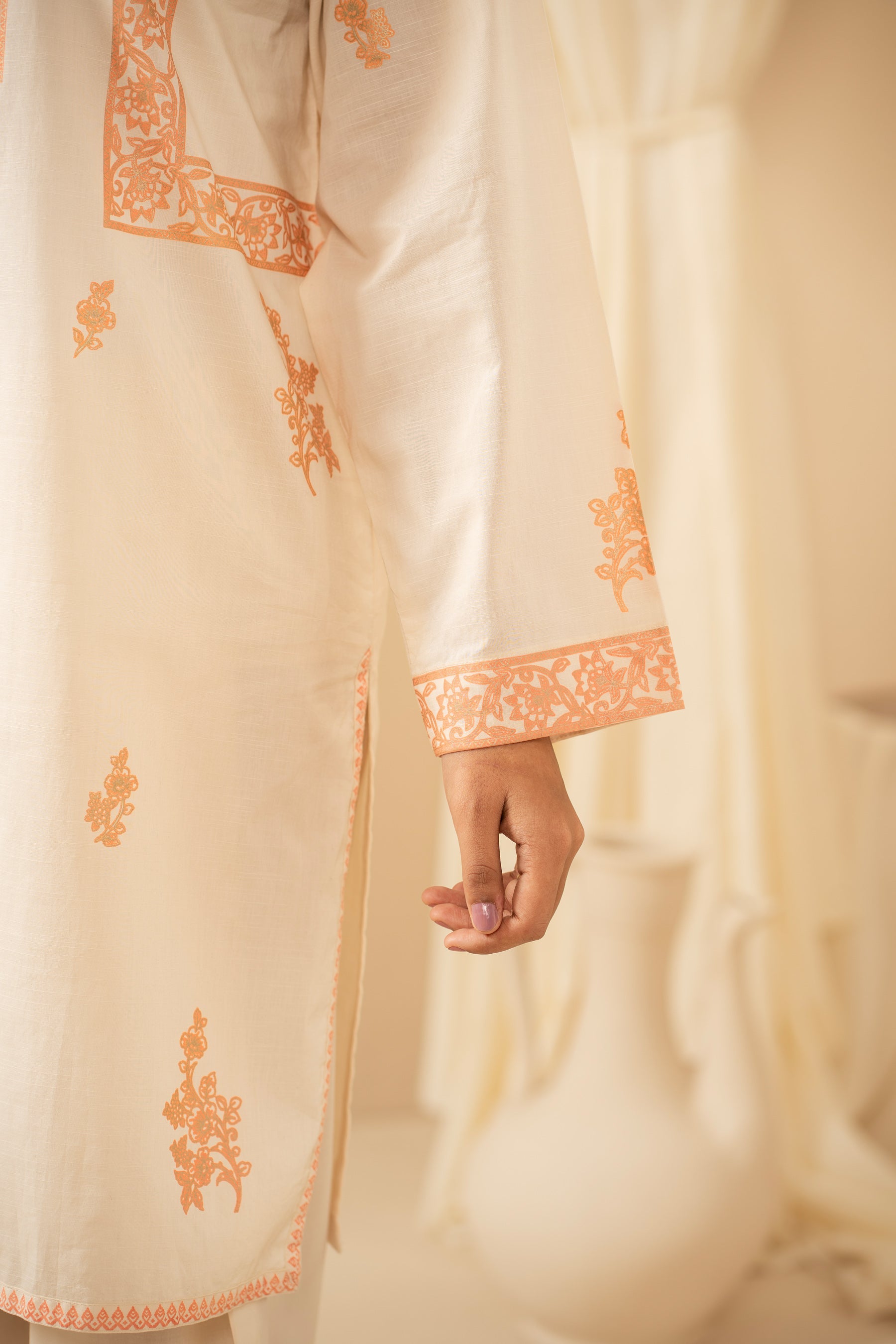 PRINTED SLUB STITCHED 2 PIECE SUIT