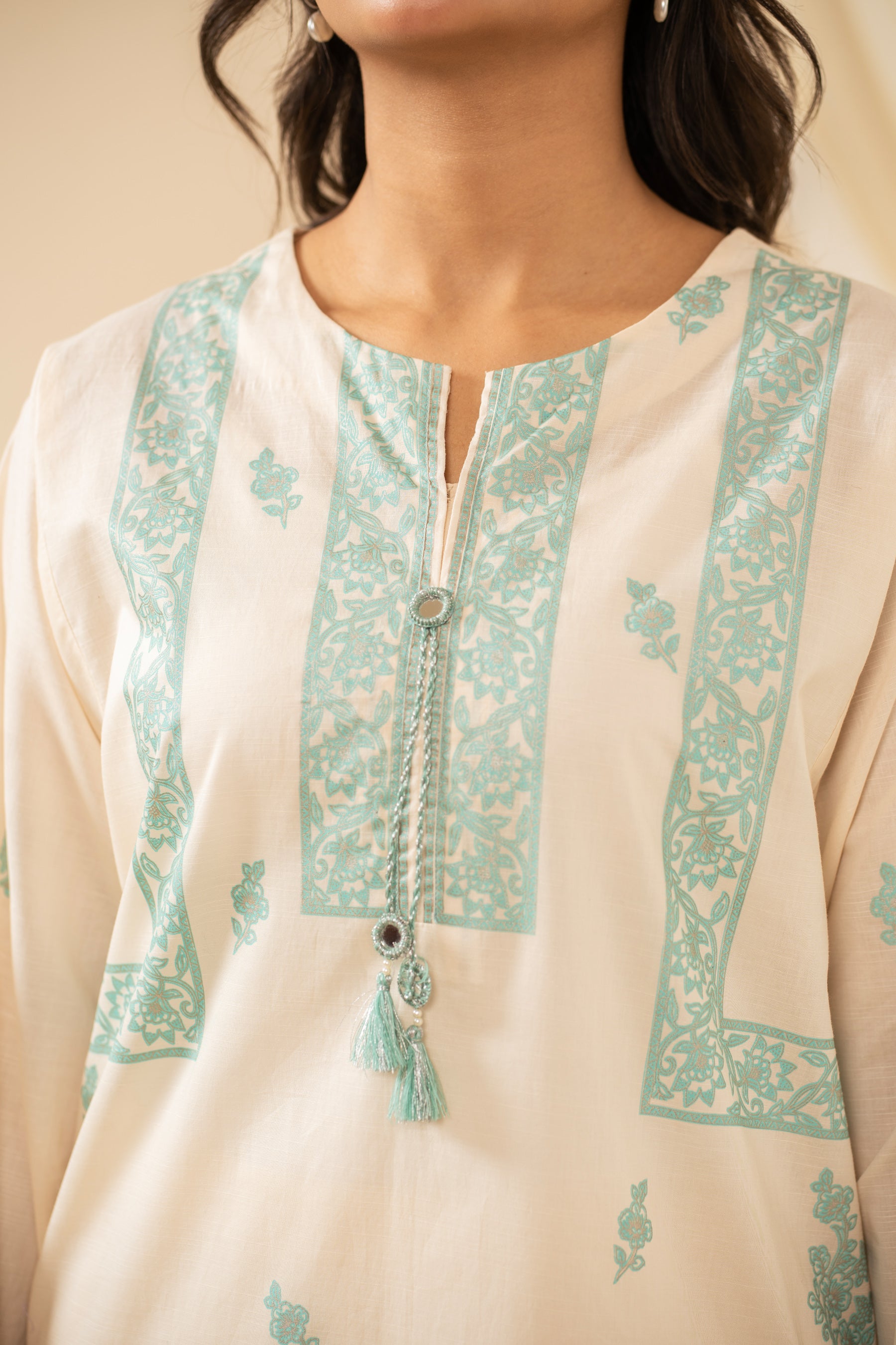 PRINTED SLUB STITCHED 2 PIECE SUIT