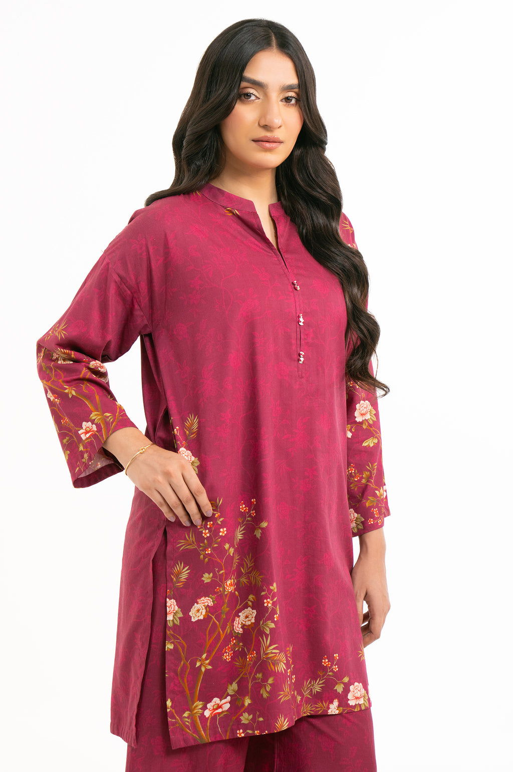 STITCHED PRINTED SHIRT BOTTOM
