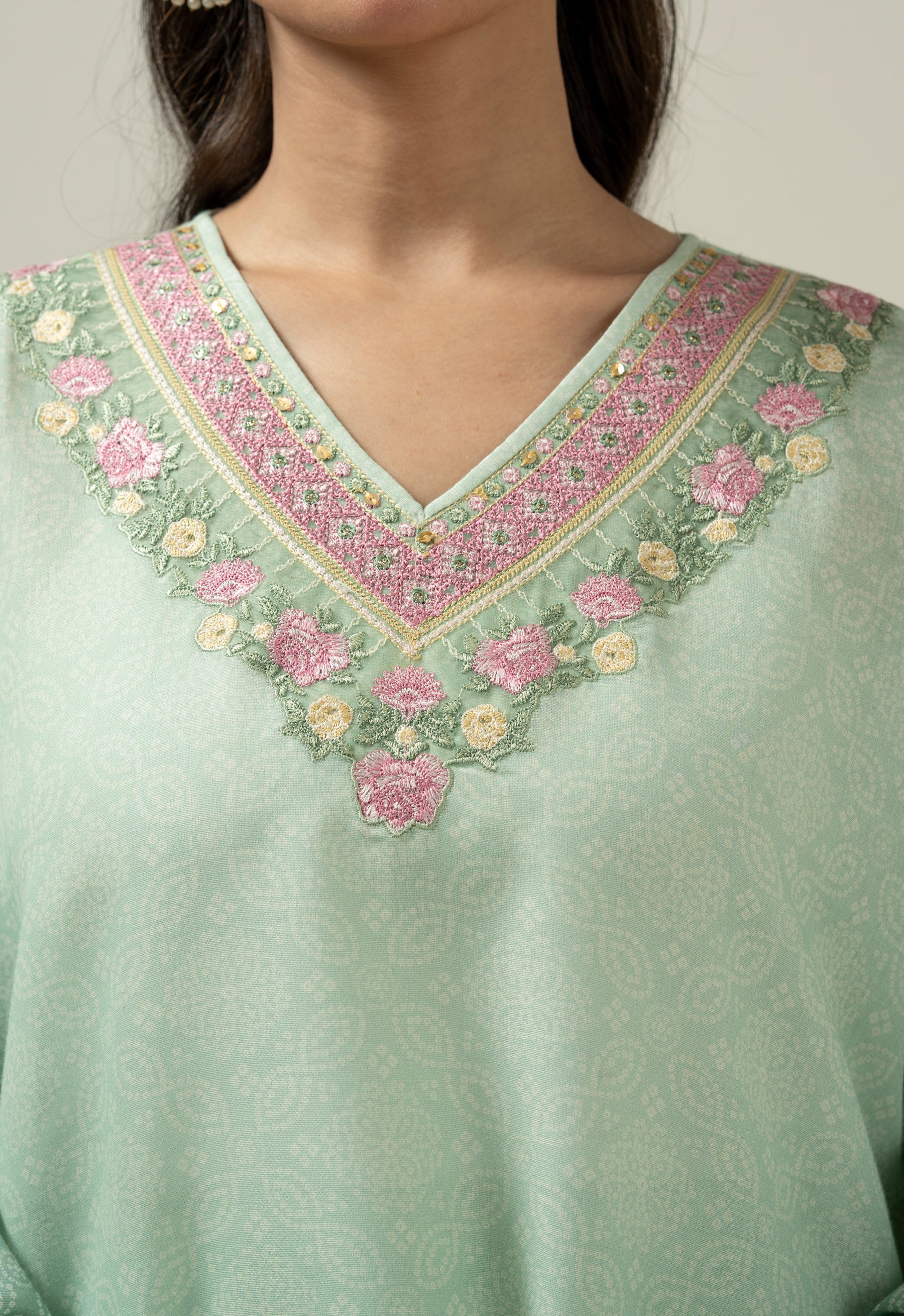 EMBROIDERED CAMBRIC ZARI STITCHED 2 PIECE SUIT