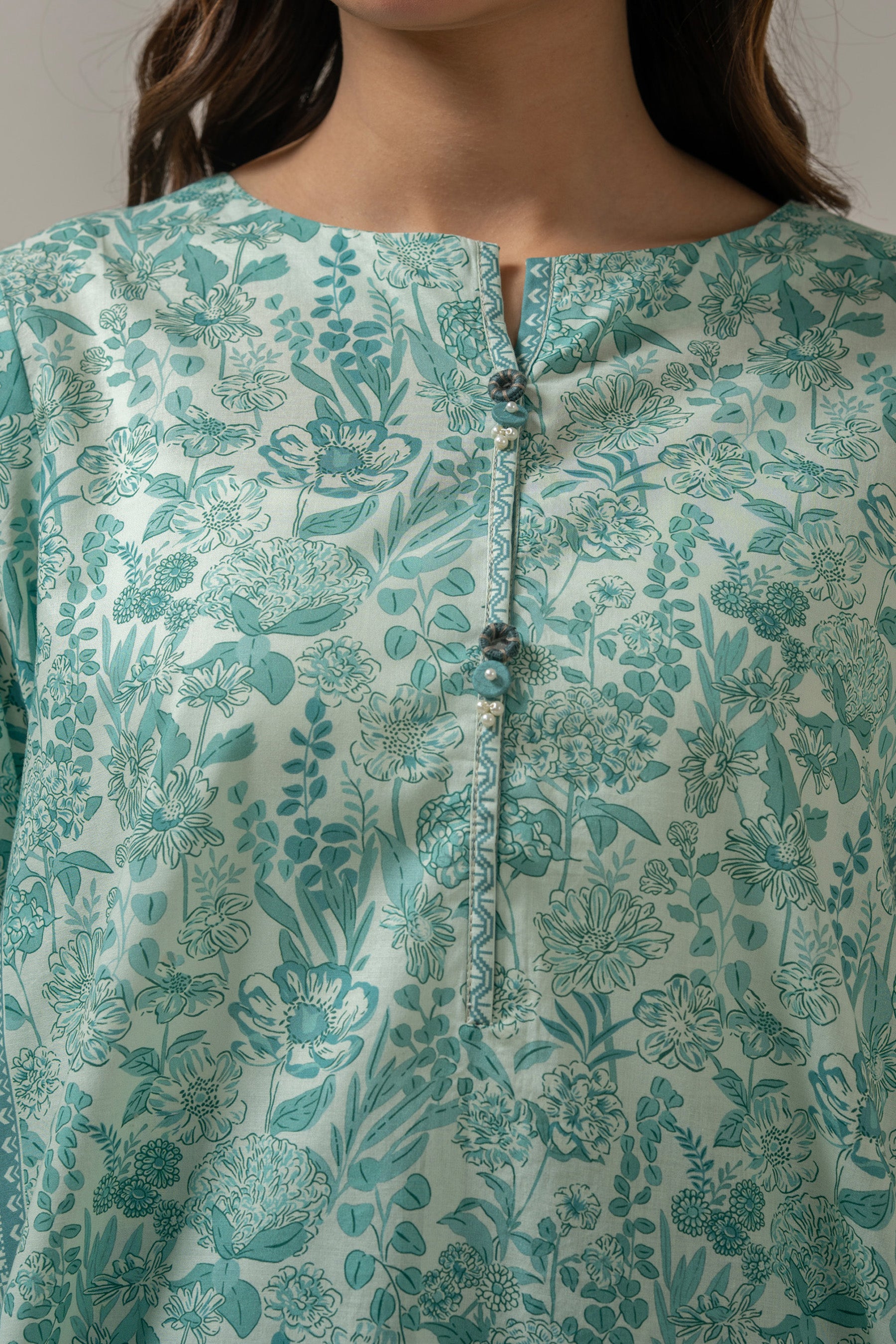 PRINTED CAMBRIC STITCHED SHIRT BOTTOM SUIT