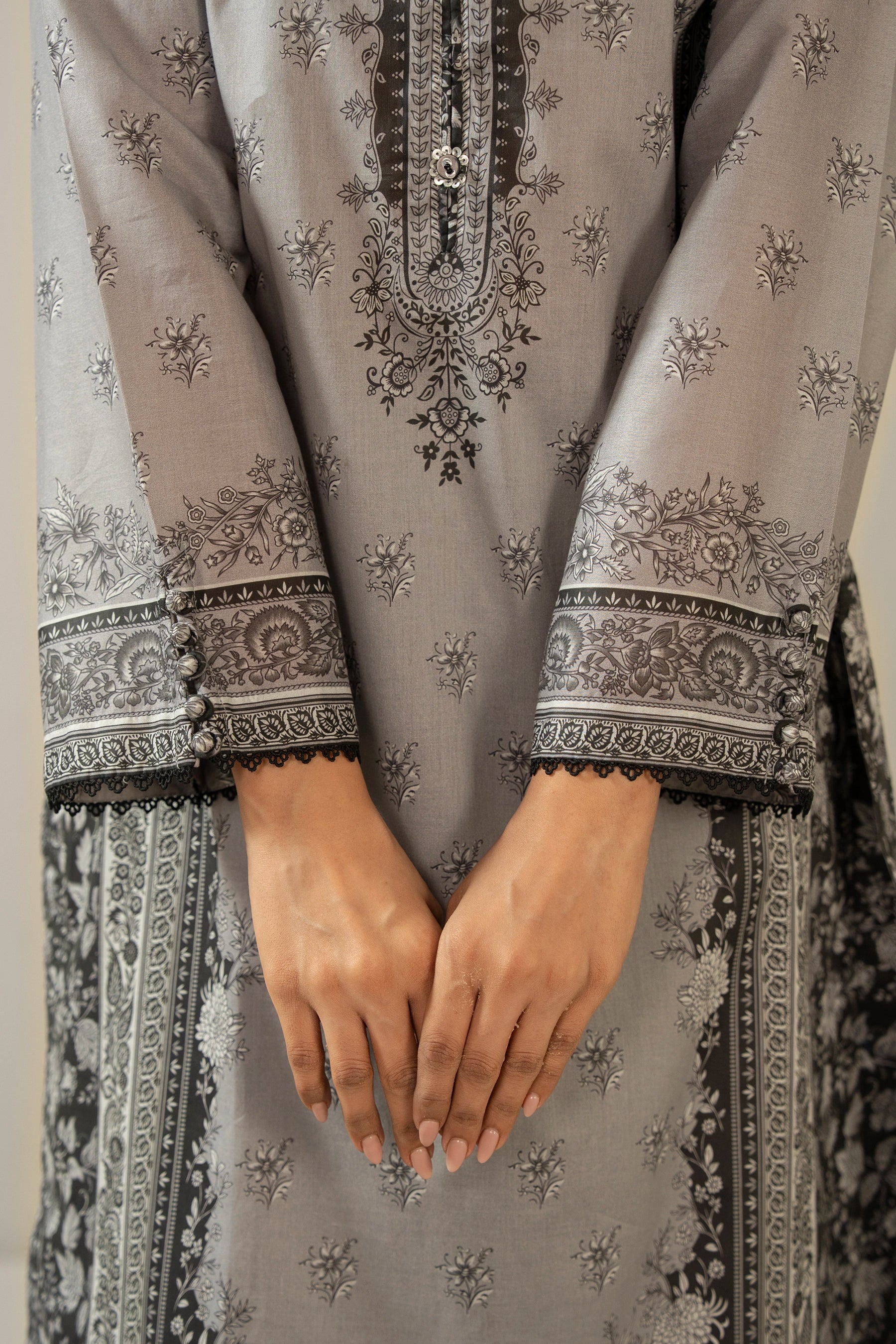 PRINTED CAMBRIC STITCHED SHIRT BOTTOM SUIT