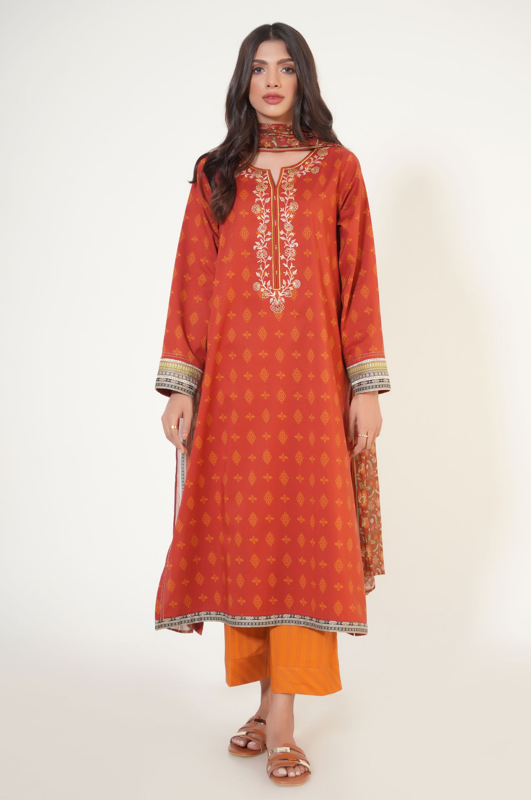Stitched 3 Piece Printed Lawn