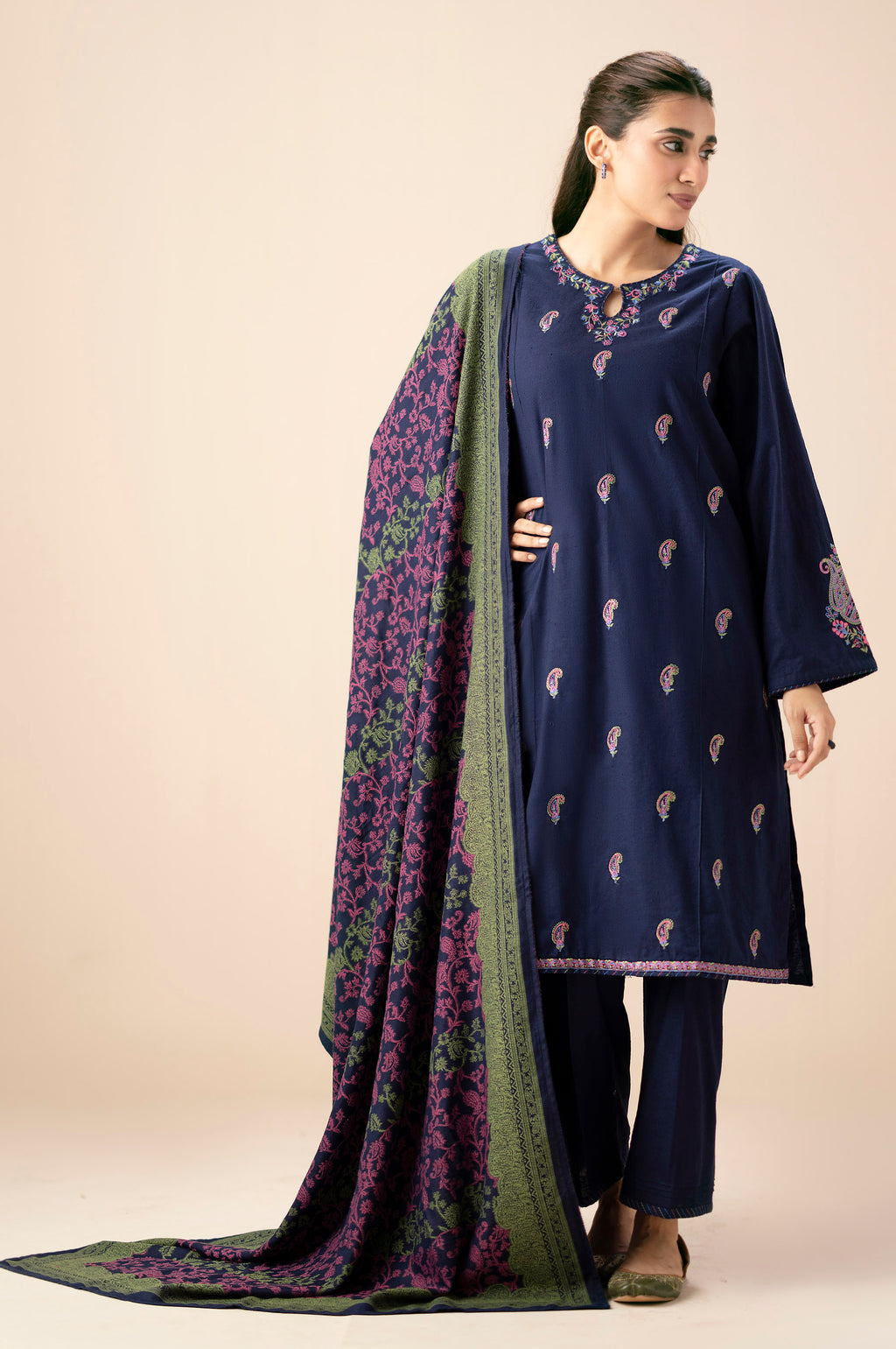 DYED EMBROIDERED SUIT