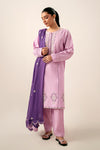 Stitched 3 Piece Embroidered Slub Lawn Suit