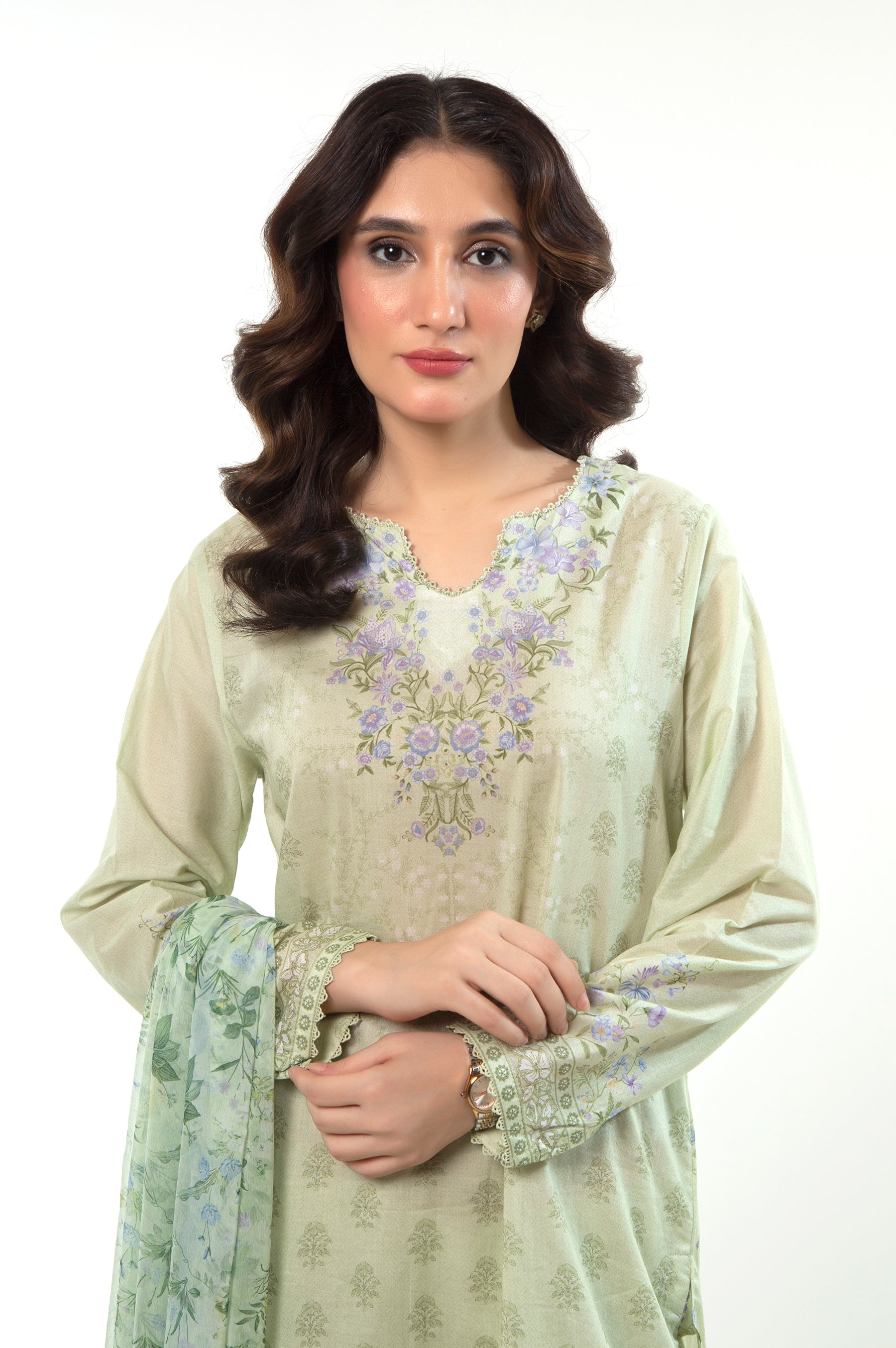 STITCHED PRINTED LAWN SUIT