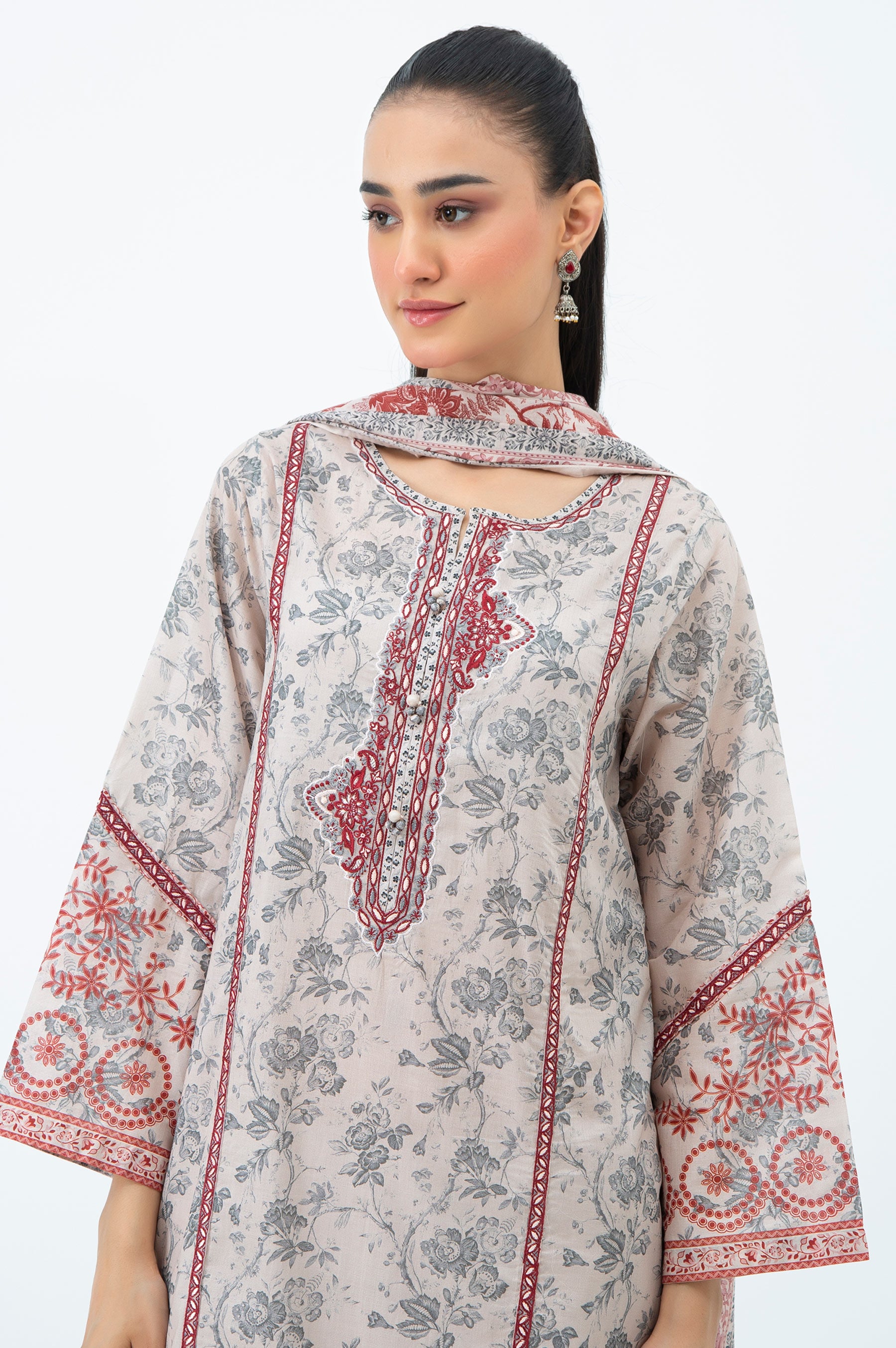 STITCHED PRINTED LAWN SUIT