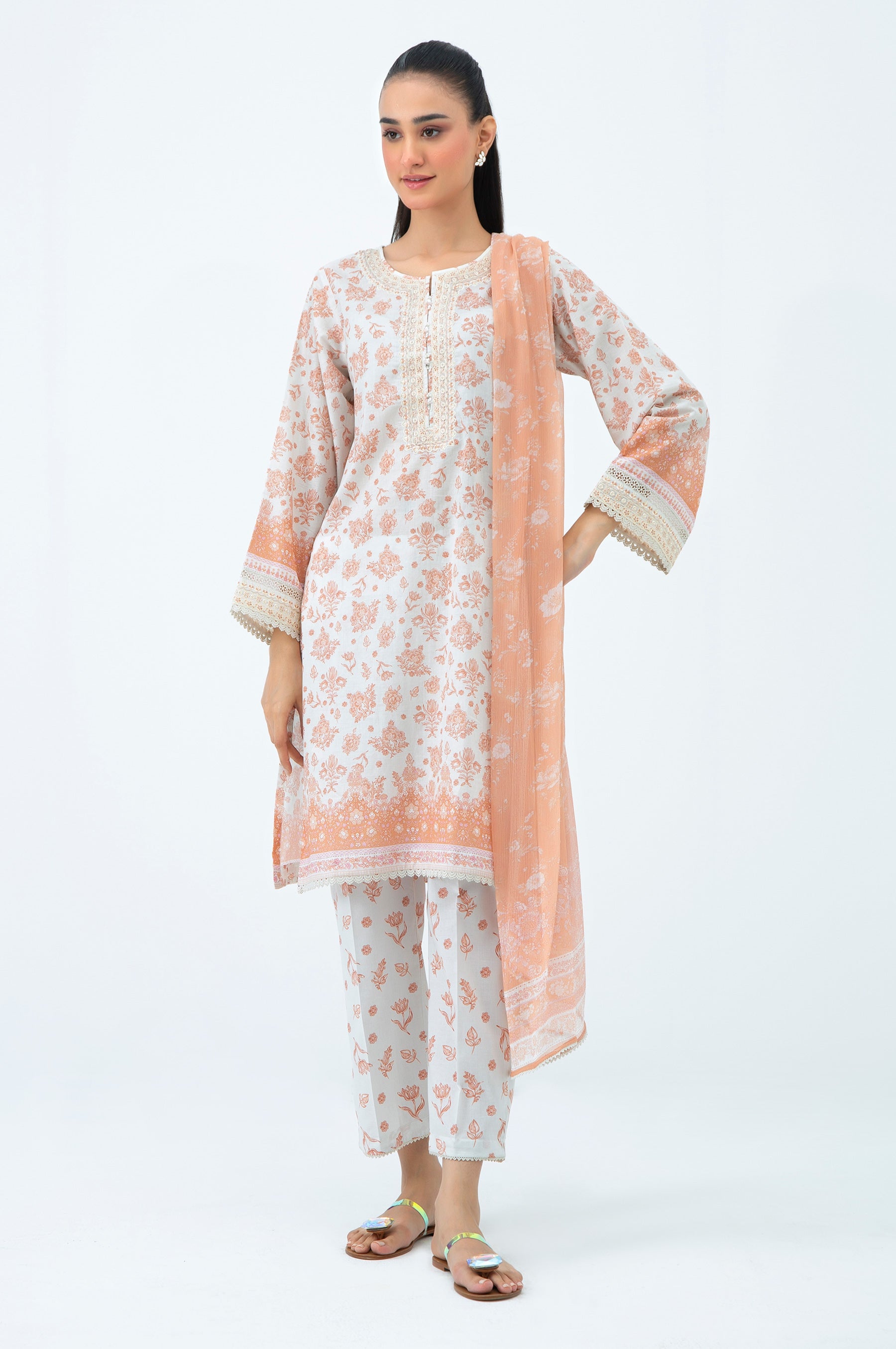 PRINTED CHIFFON STITCHED DUPATTA (FACTORY E-OUTLET)