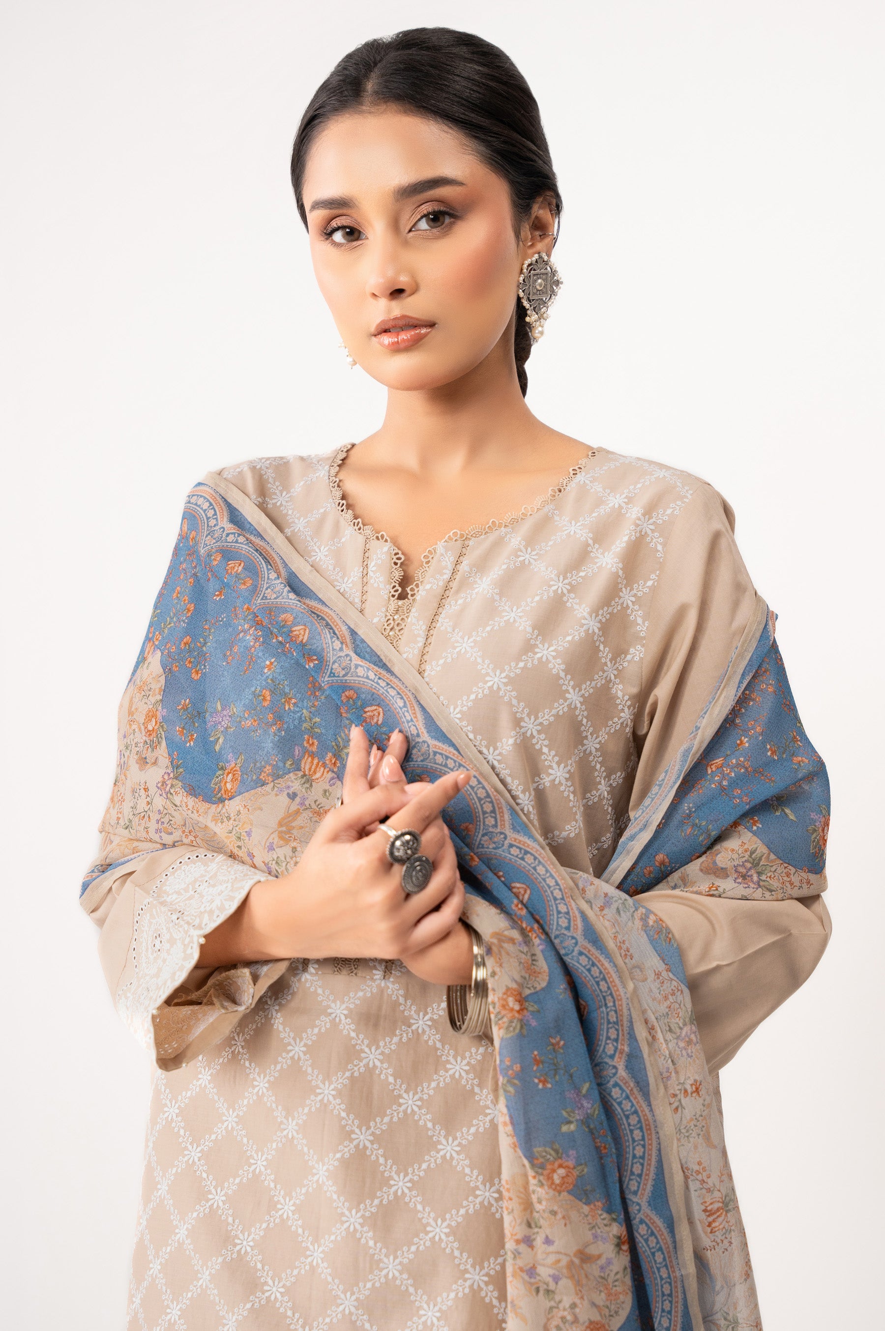 STITCHED CHIKANKARI SUIT