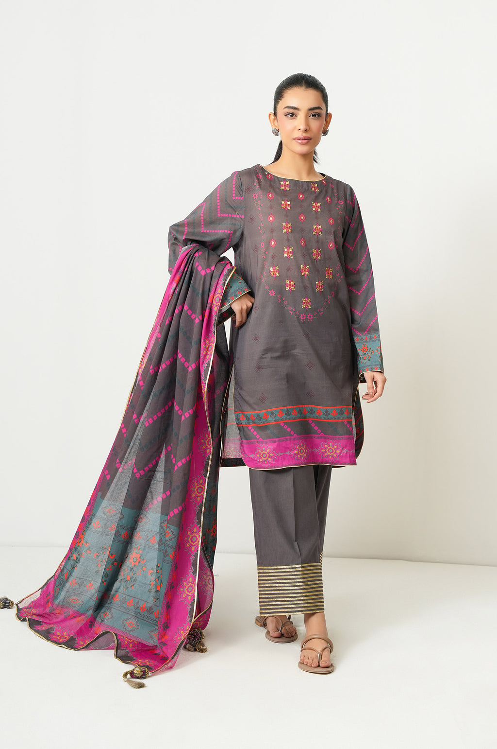 Stitched 3 Piece Digital Printed Lawn Suit