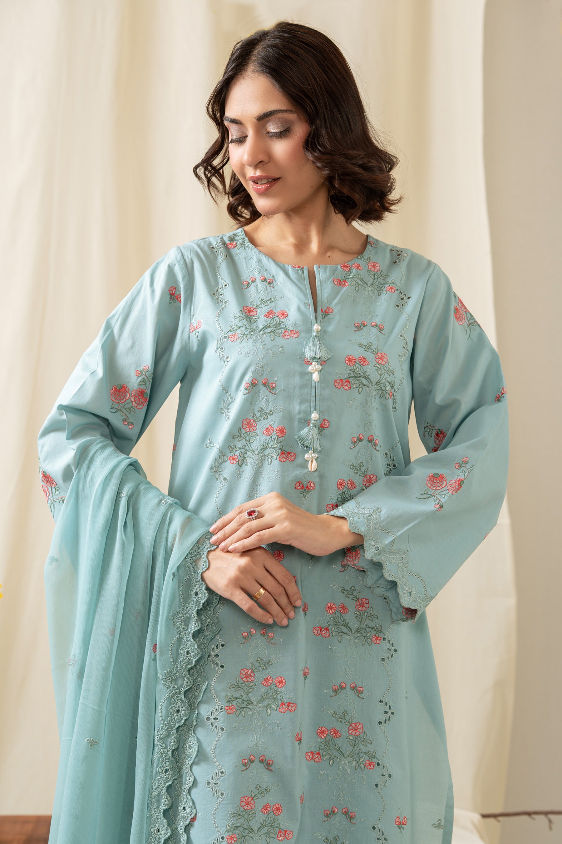 EMBROIDERED LAWN STITCHED 3 PIECE SUIT
