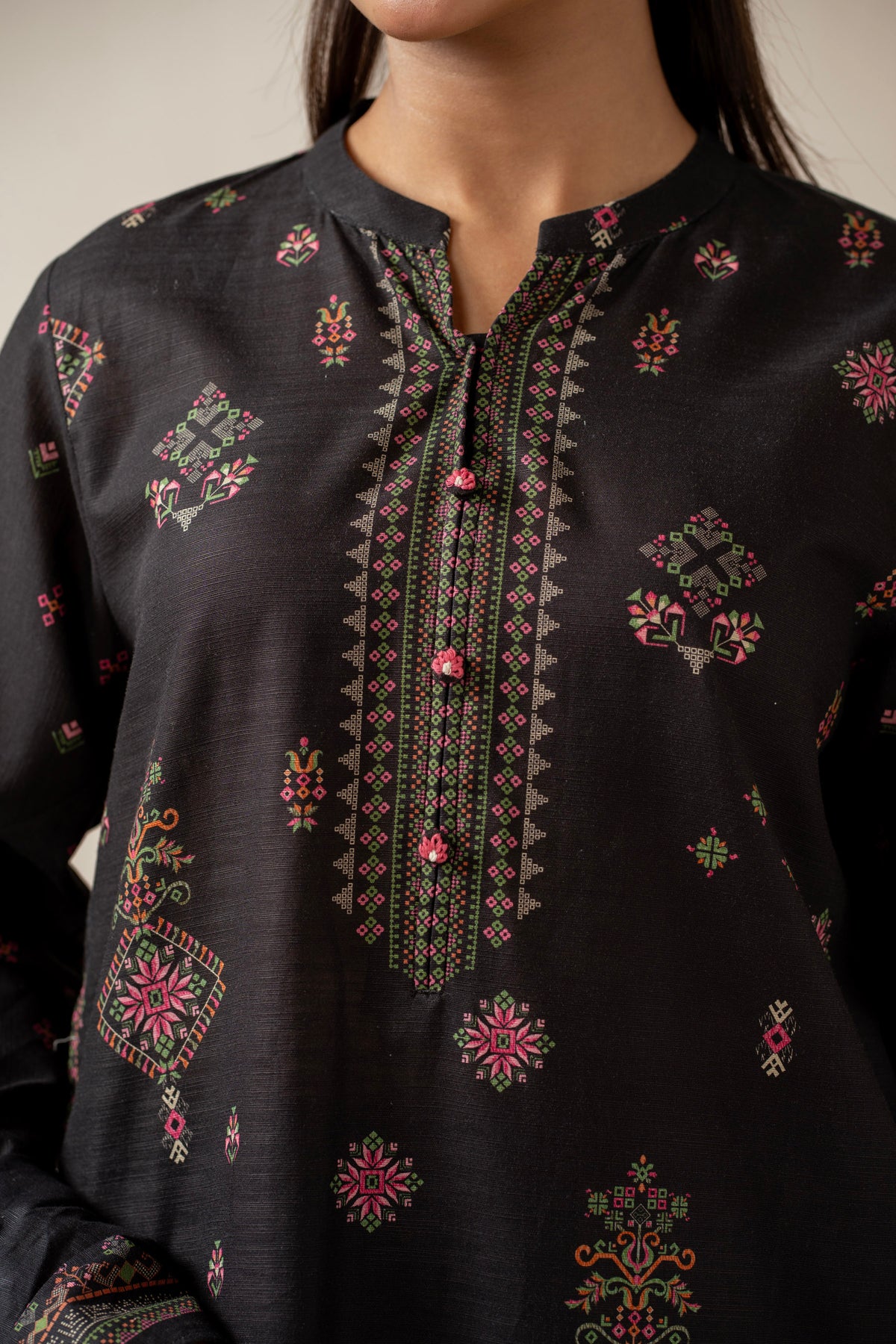 PRINTED KHADDAR STITCHED 3 PIECE SUIT