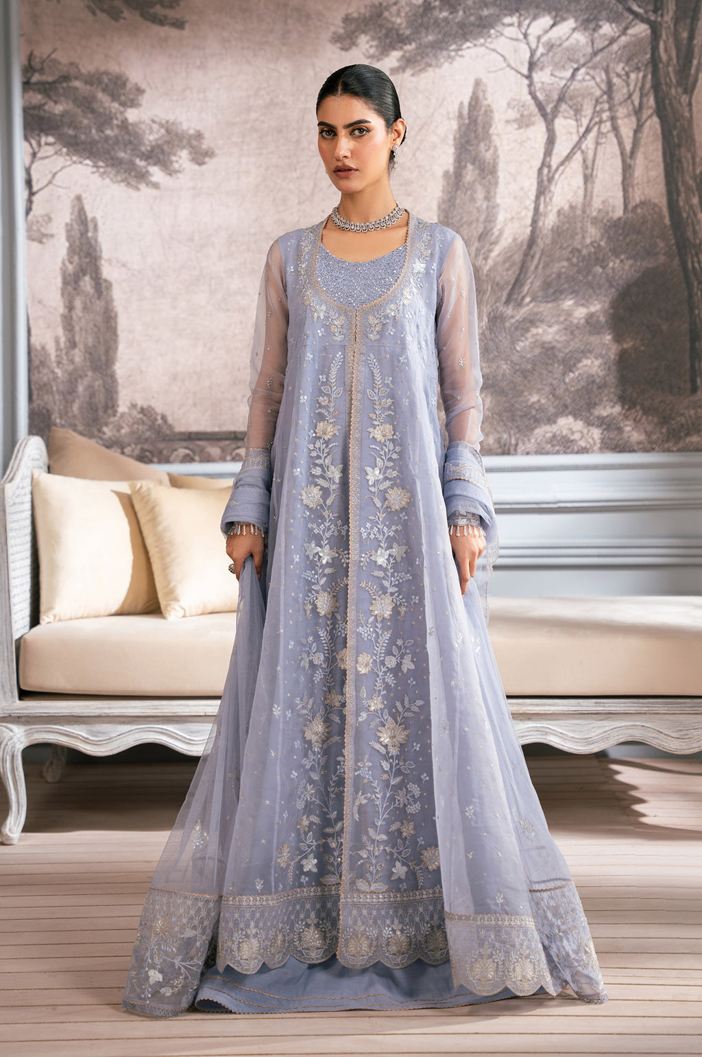 UNSTITCHED EMBROIDERED SHIRT DUPATTA SUIT