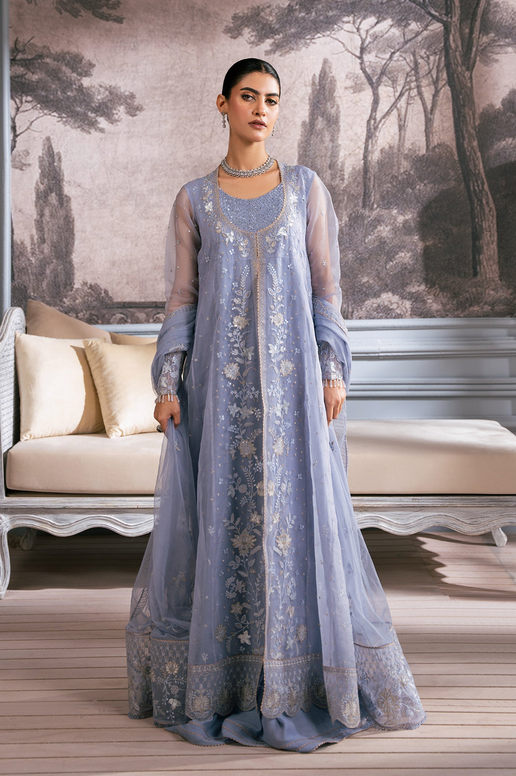 UNSTITCHED 2 PIECE EMBROIDERED SHIRT DUPATTA