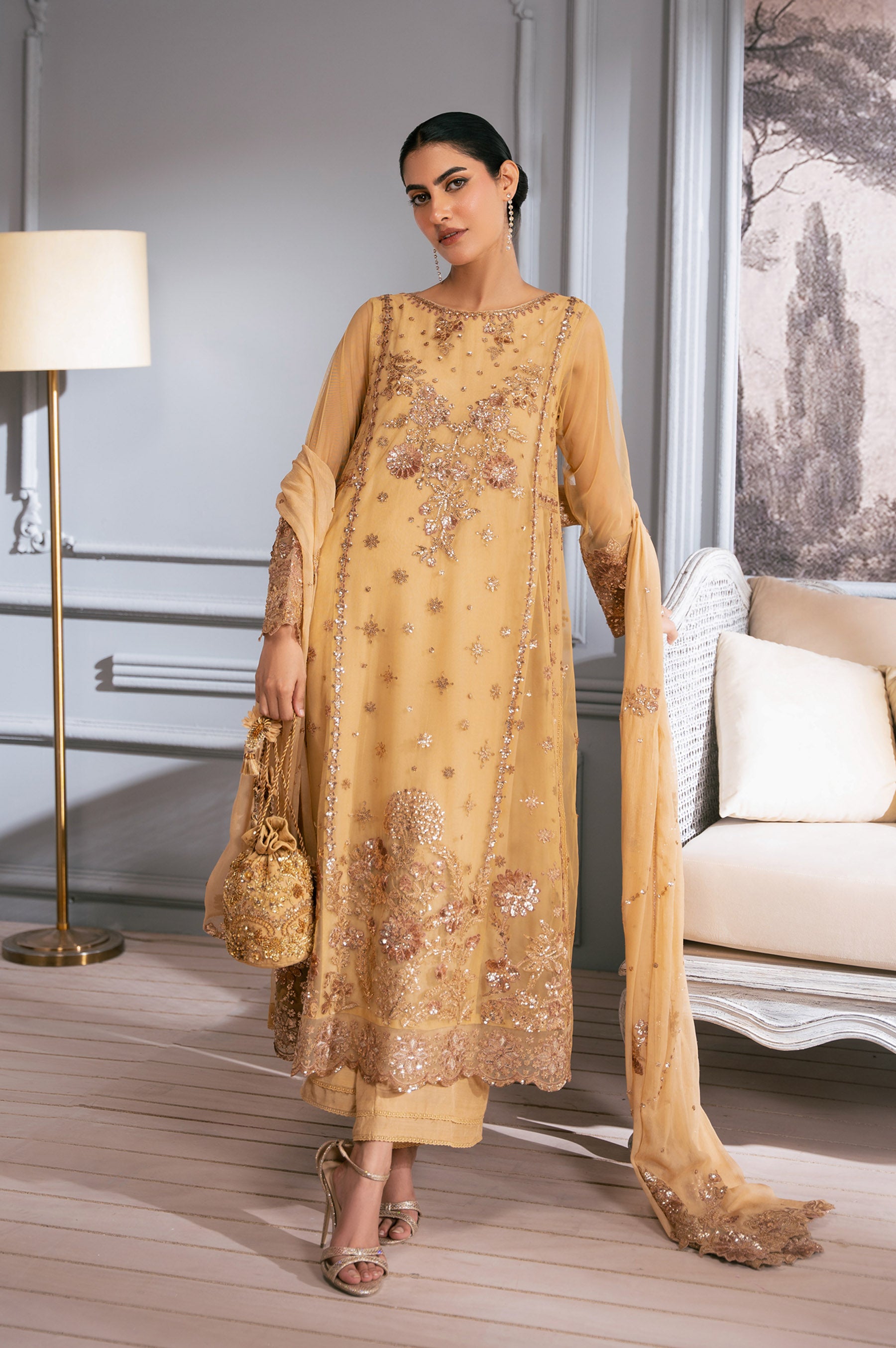 UNSTITCHED 2 PIECE EMBROIDERED SUIT