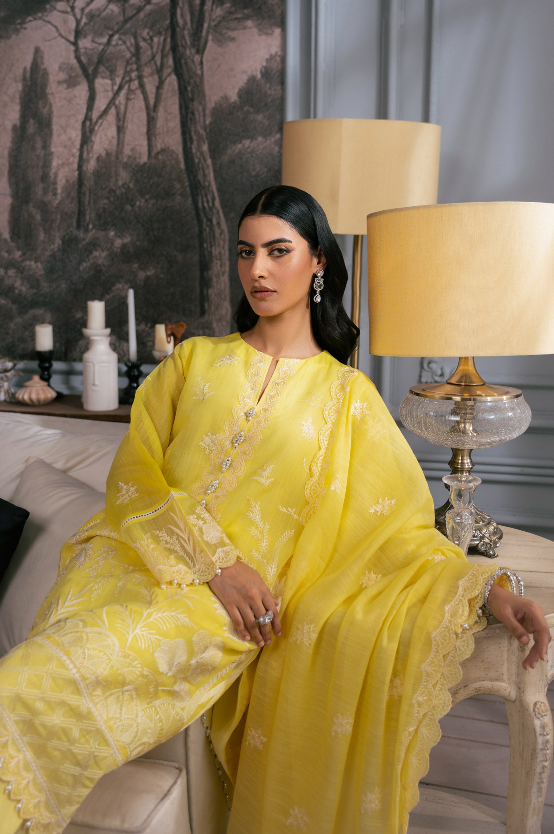 UNSTITCHED EMBROIDERED SUIT
