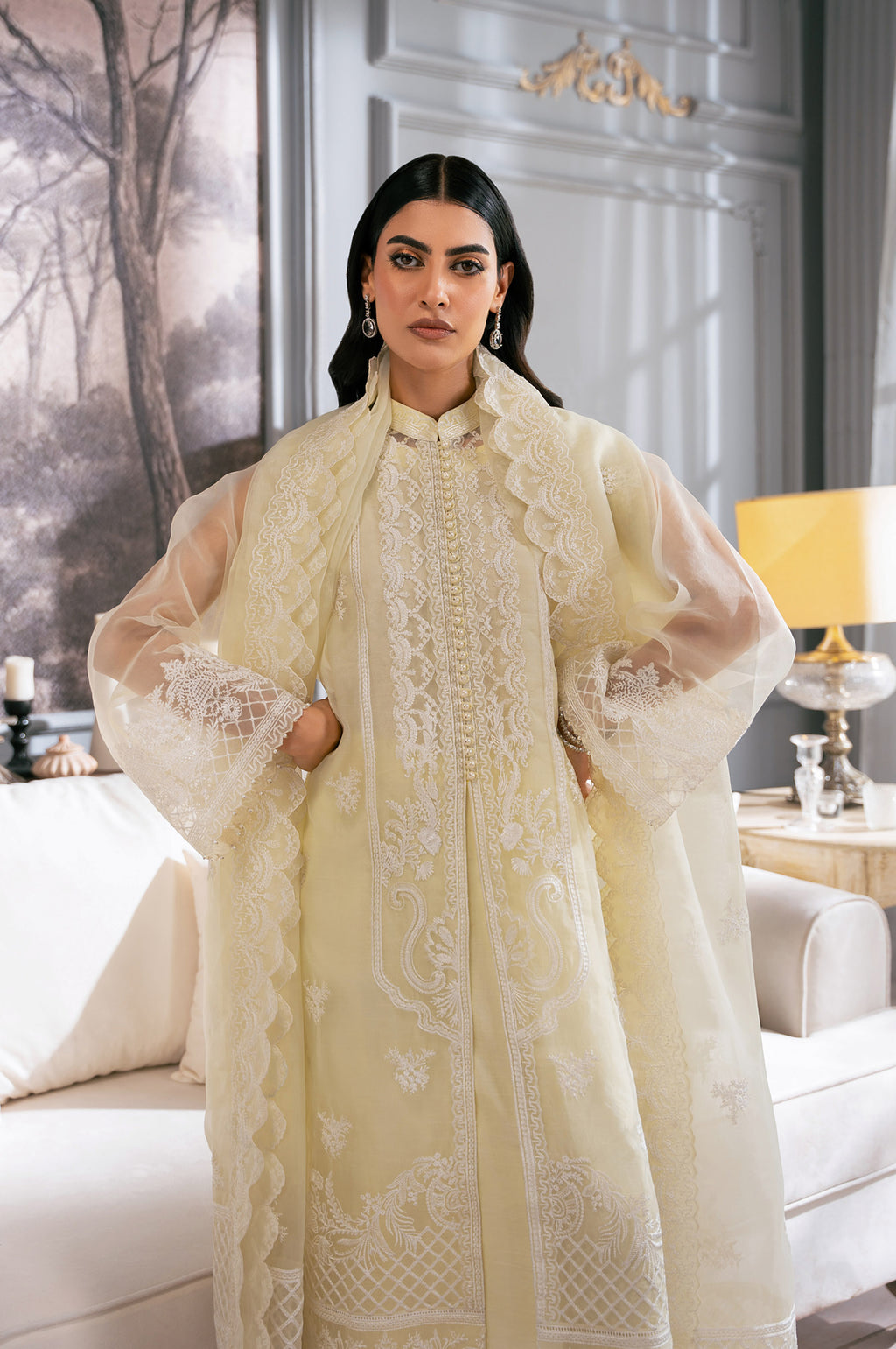 UNSTITCHED EMBROIDERED SUIT