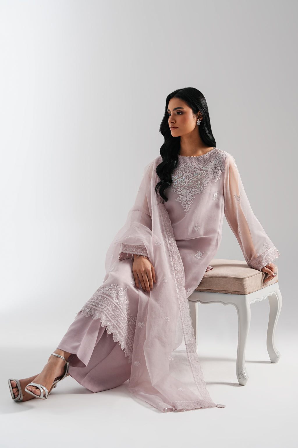 UNSTITCHED EMBROIDERED SUIT