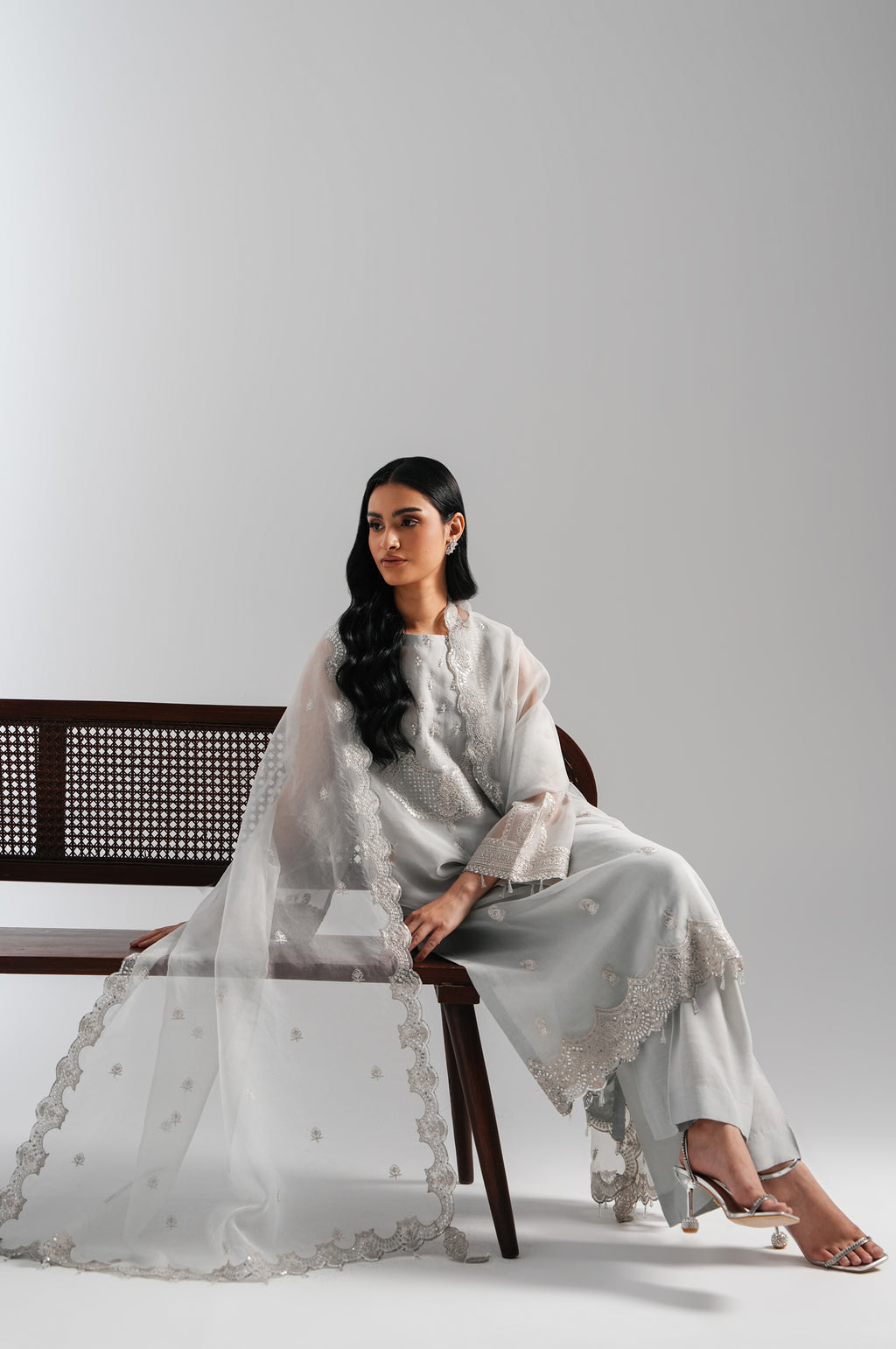 UNSTITCHED EMBROIDERED SUIT
