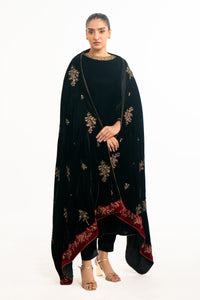 EMBROIDERED VELVET SHAWL