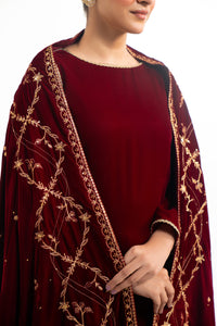 EMBROIDERED VELVET SHAWL