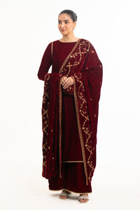 EMBROIDERED VELVET SHAWL