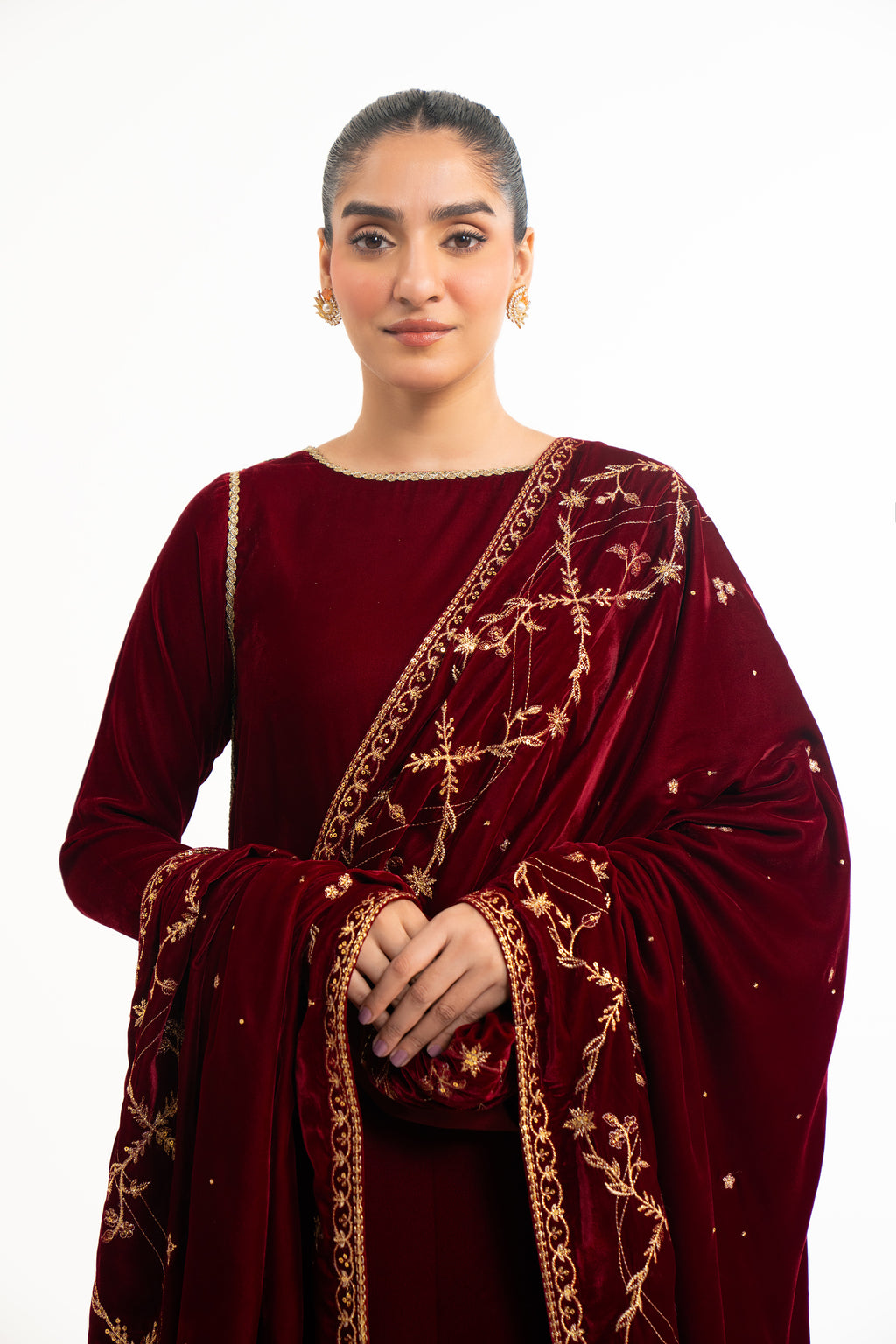 EMBROIDERED VELVET SHAWL