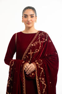 EMBROIDERED VELVET SHAWL